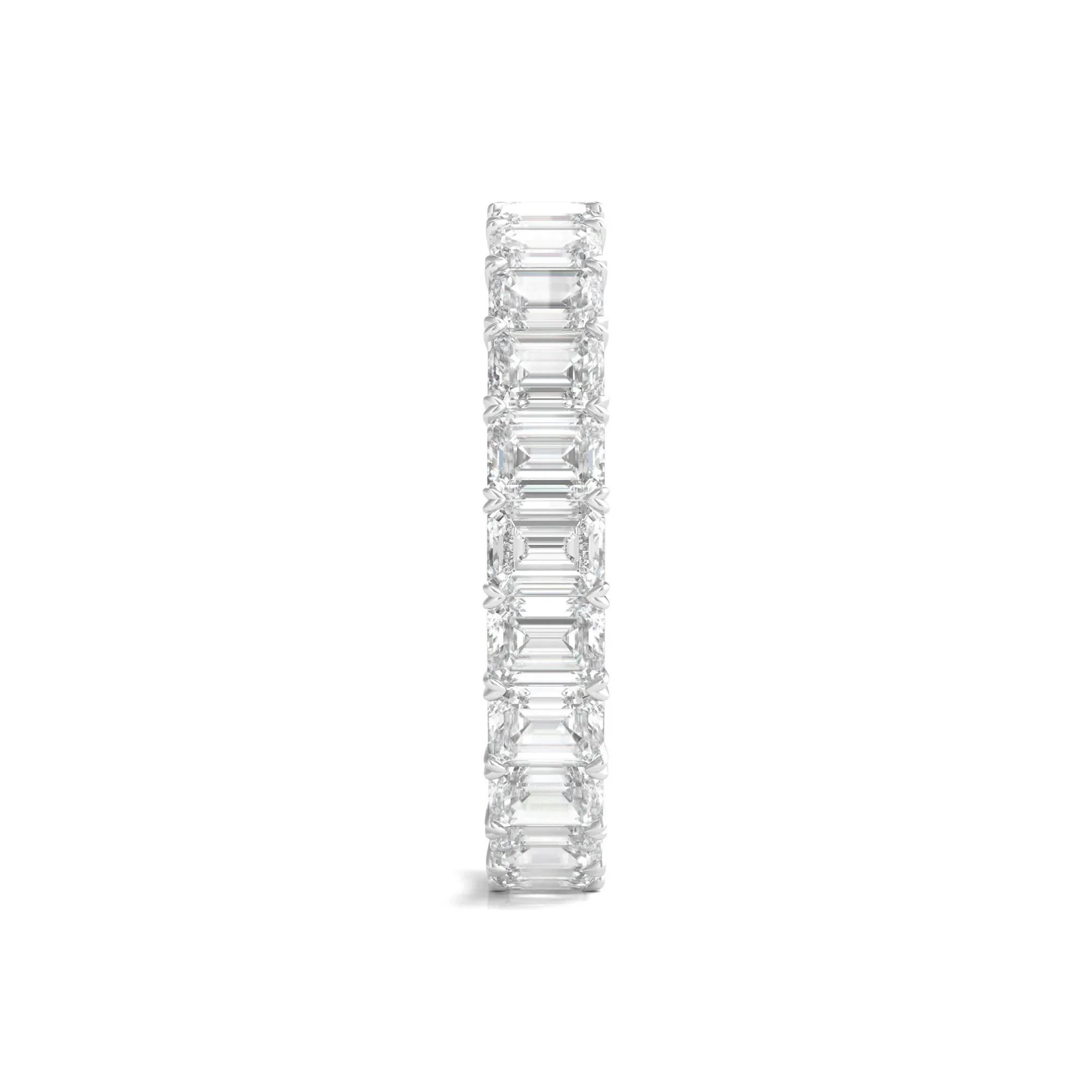 3 CT. Tw. Lab Grown Emerald-Cut Diamond Eternity Band Ring Platinum White Size 8.5 3mm - Image 3