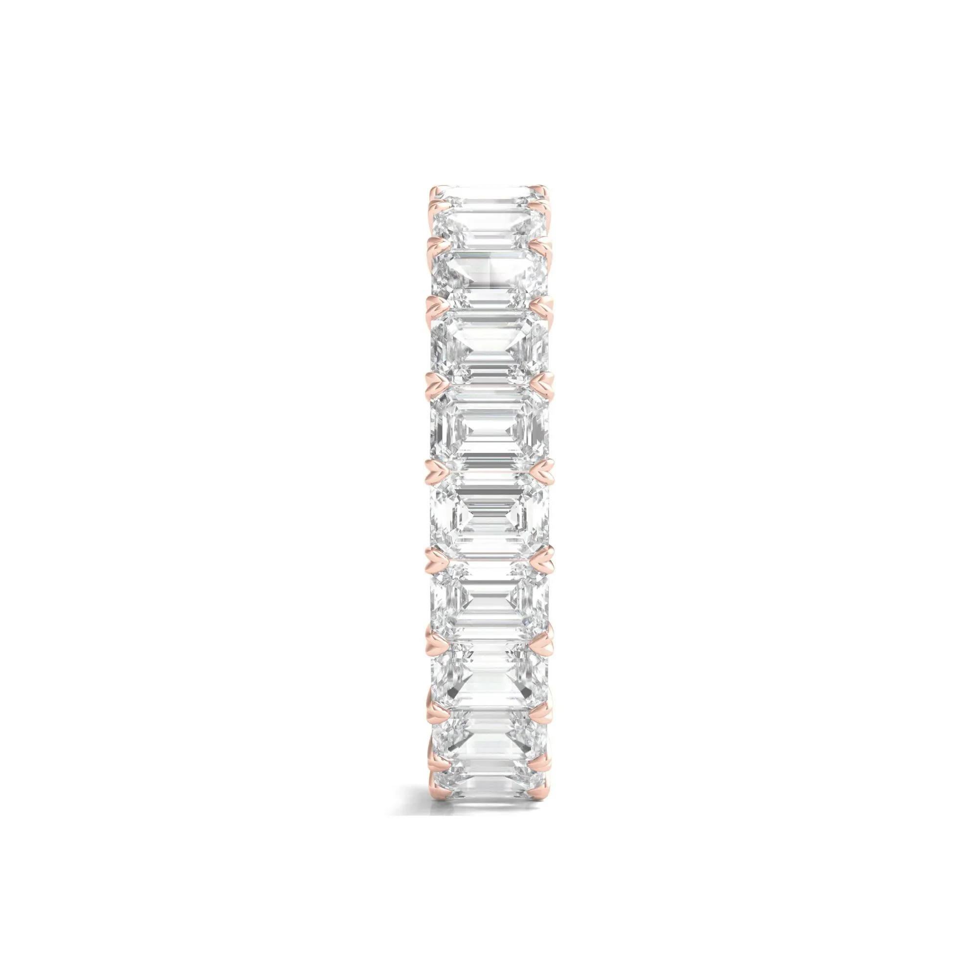 4 CT. Tw. Lab Grown Emerald-Cut Diamond Eternity Band Ring 14K Rose Gold Size 6.5 4mm - Image 3