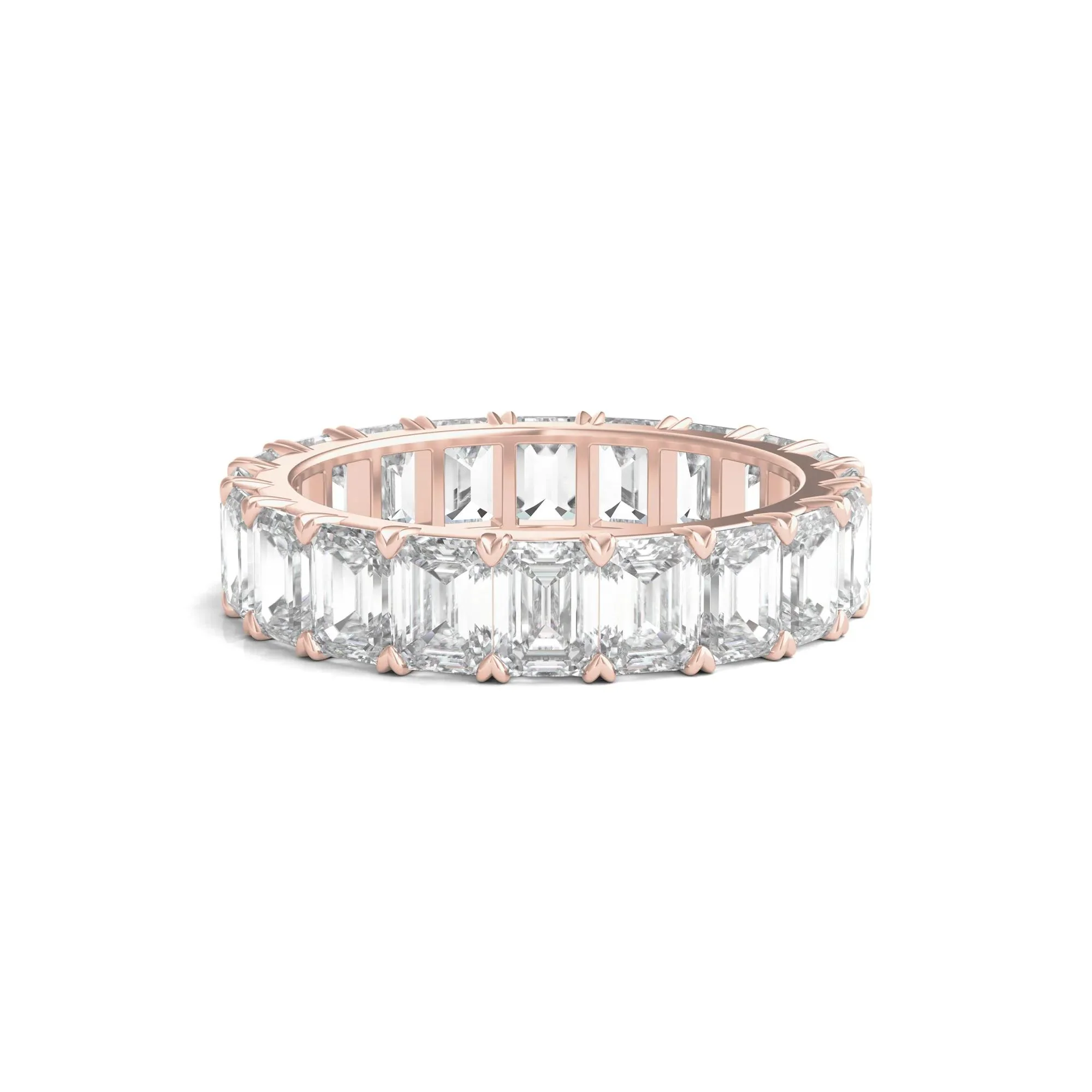 5 CT. Tw. Lab Grown Emerald-Cut Diamond Eternity Band Ring 14K Rose Gold Size 7 4mm