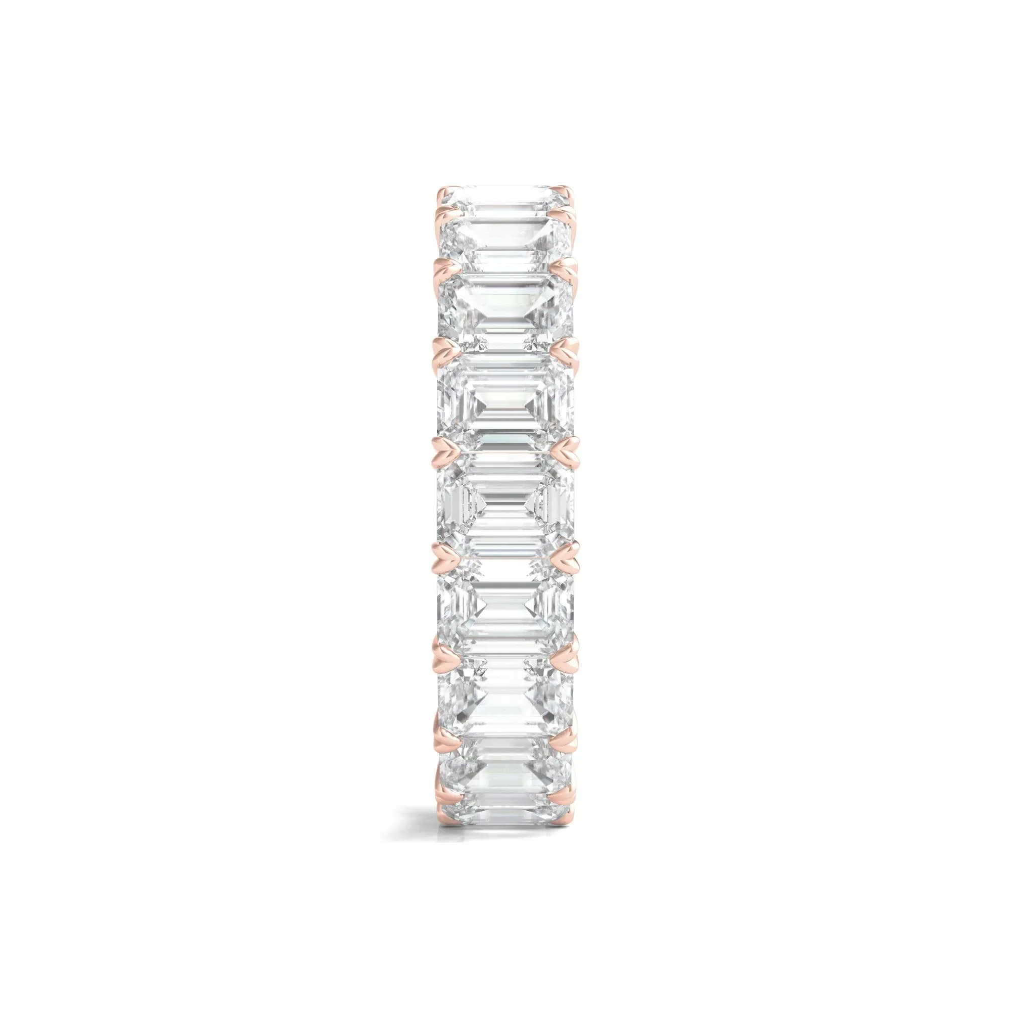 5 CT. Tw. Lab Grown Emerald-Cut Diamond Eternity Band Ring 14K Rose Gold Size 8.5 4mm - Image 3