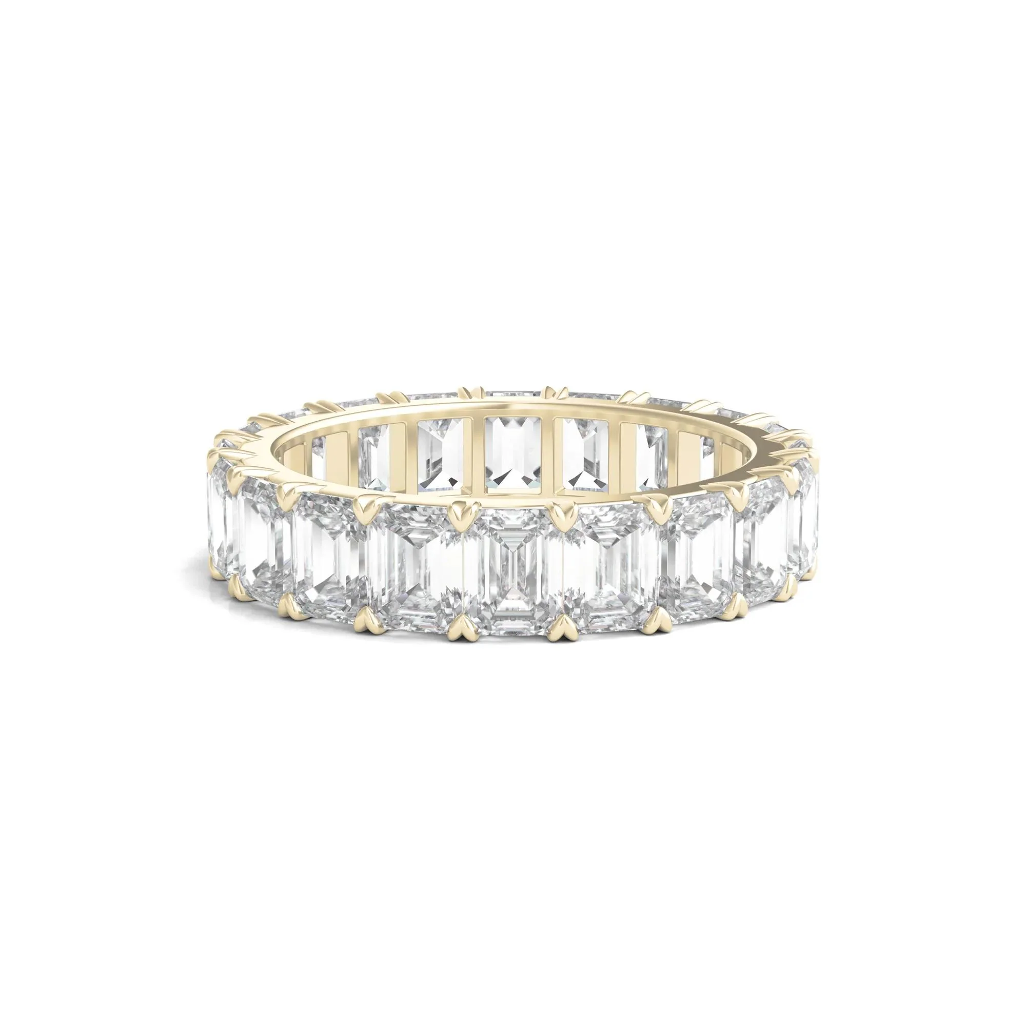 5 CT. Tw. Lab Grown Emerald-Cut Diamond Eternity Band Ring 14K Yellow Gold Size 5 4mm