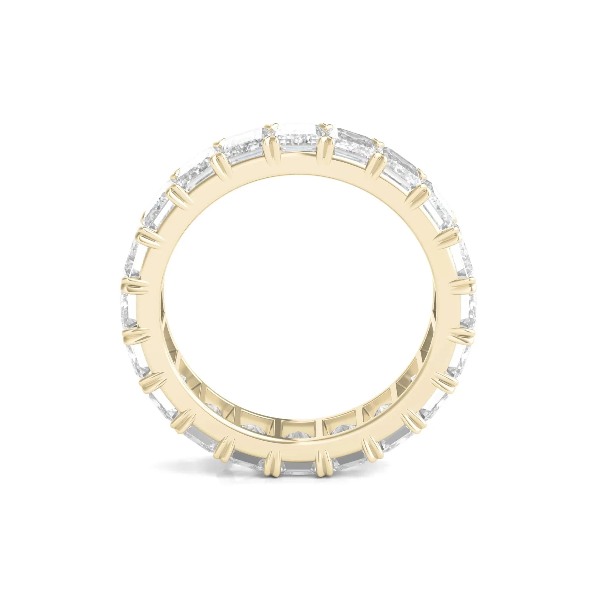 5 CT. Tw. Lab Grown Emerald-Cut Diamond Eternity Band Ring 14K Yellow Gold Size 5.5 4mm - Image 2