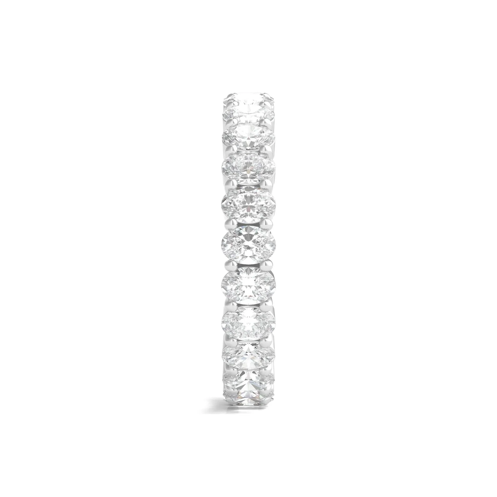 2 CT. Tw. Lab Grown Oval Diamond Eternity Band Ring Platinum White Size 8 3mm - Image 3