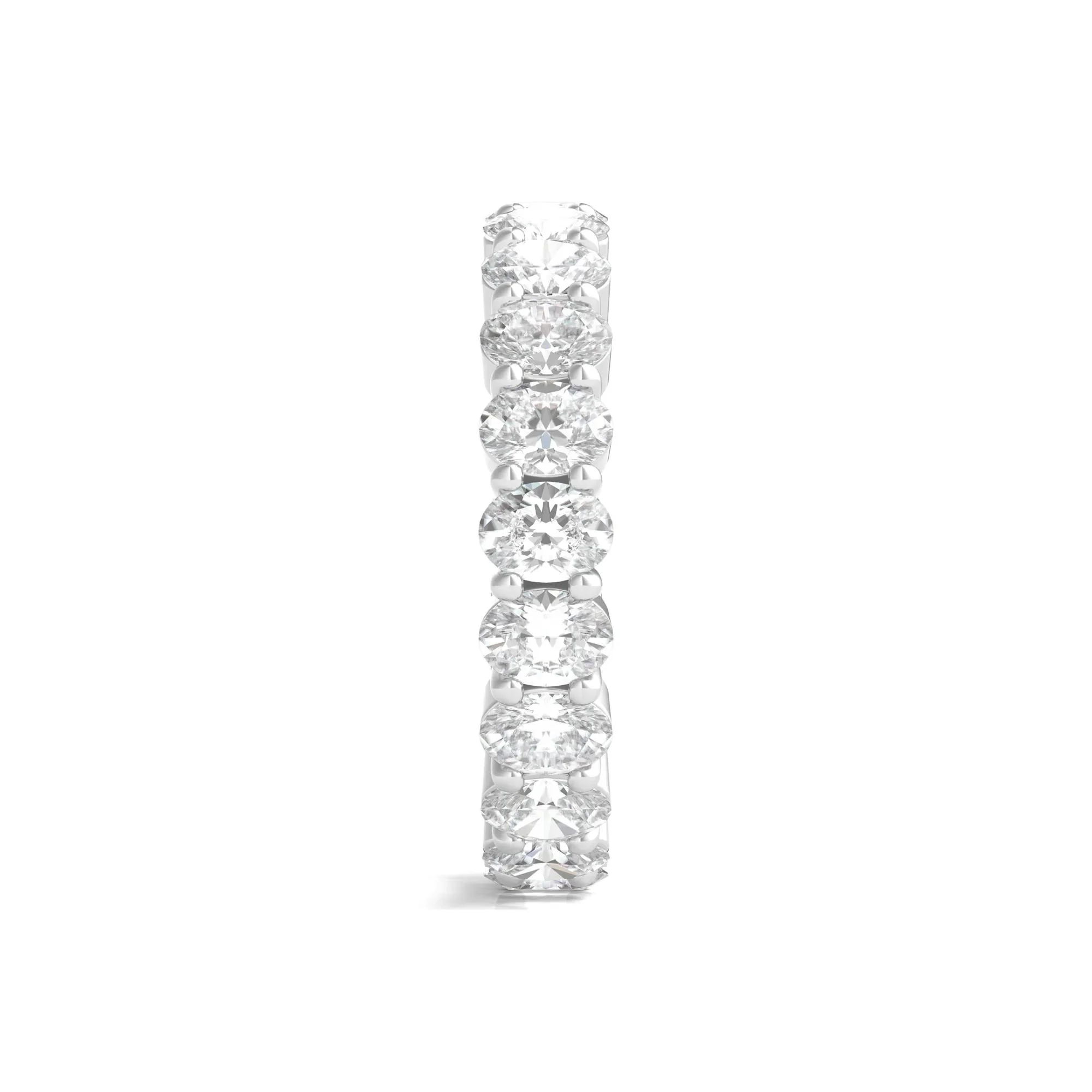 3 CT. Tw. Lab Grown Oval Diamond Eternity Band Ring Platinum White Size 9 4mm - Image 3