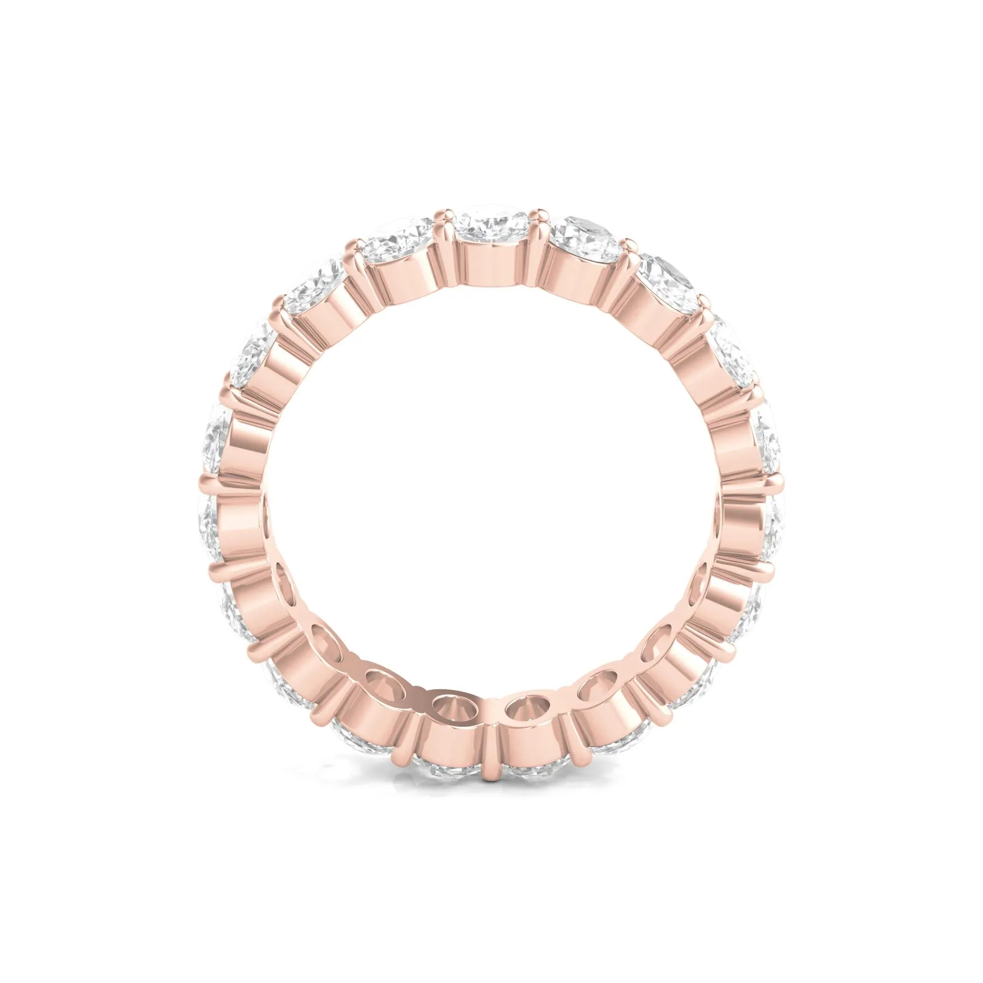 4 CT. Tw. Lab Grown Oval Diamond Eternity Band Ring 14K Rose Gold Size 5 4mm - Image 2