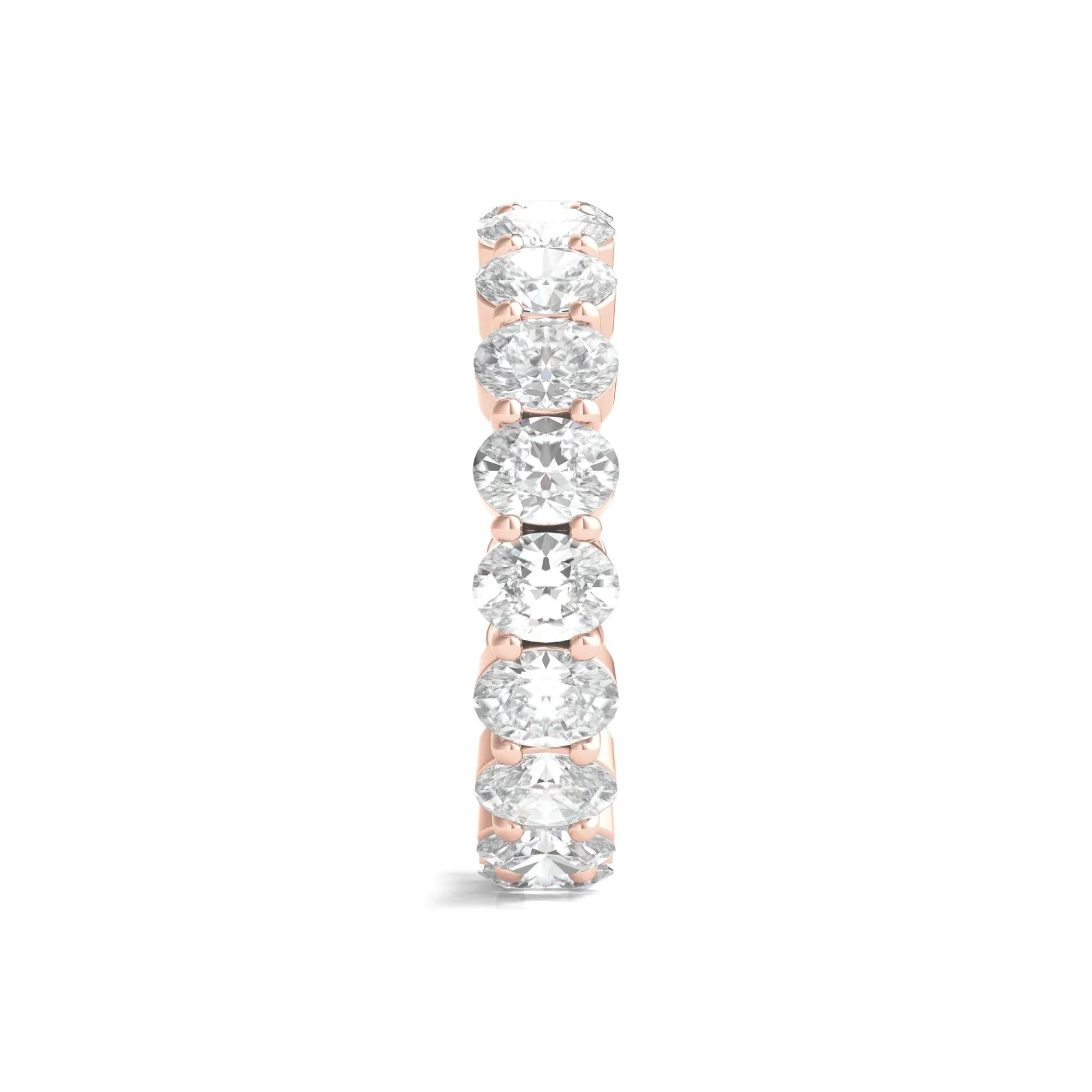 4 CT. Tw. Lab Grown Oval Diamond Eternity Band Ring 14K Rose Gold Size 8 4mm - Image 3