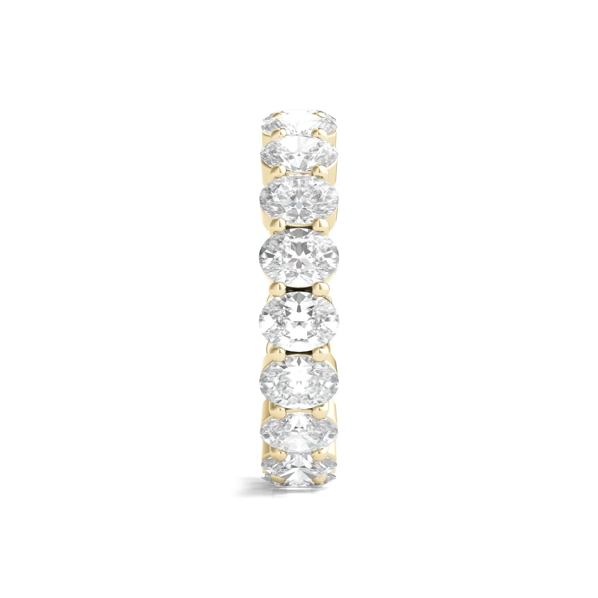 4 CT. Tw. Lab Grown Oval Diamond Eternity Band Ring 14K Yellow Gold Size 6 4mm - Image 3