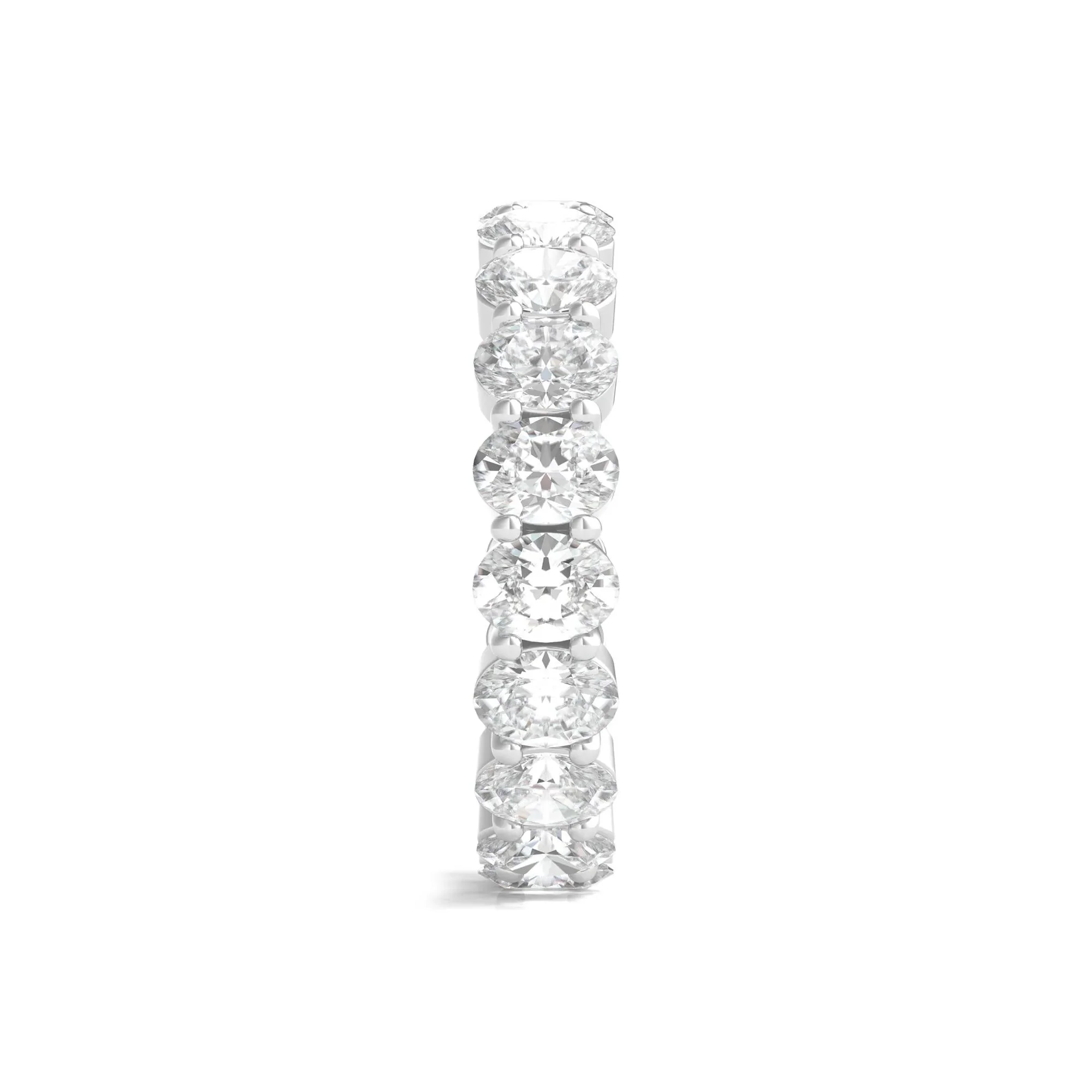 4 CT. Tw. Lab Grown Oval Diamond Eternity Band Ring Platinum White Size 6.5 4mm - Image 3