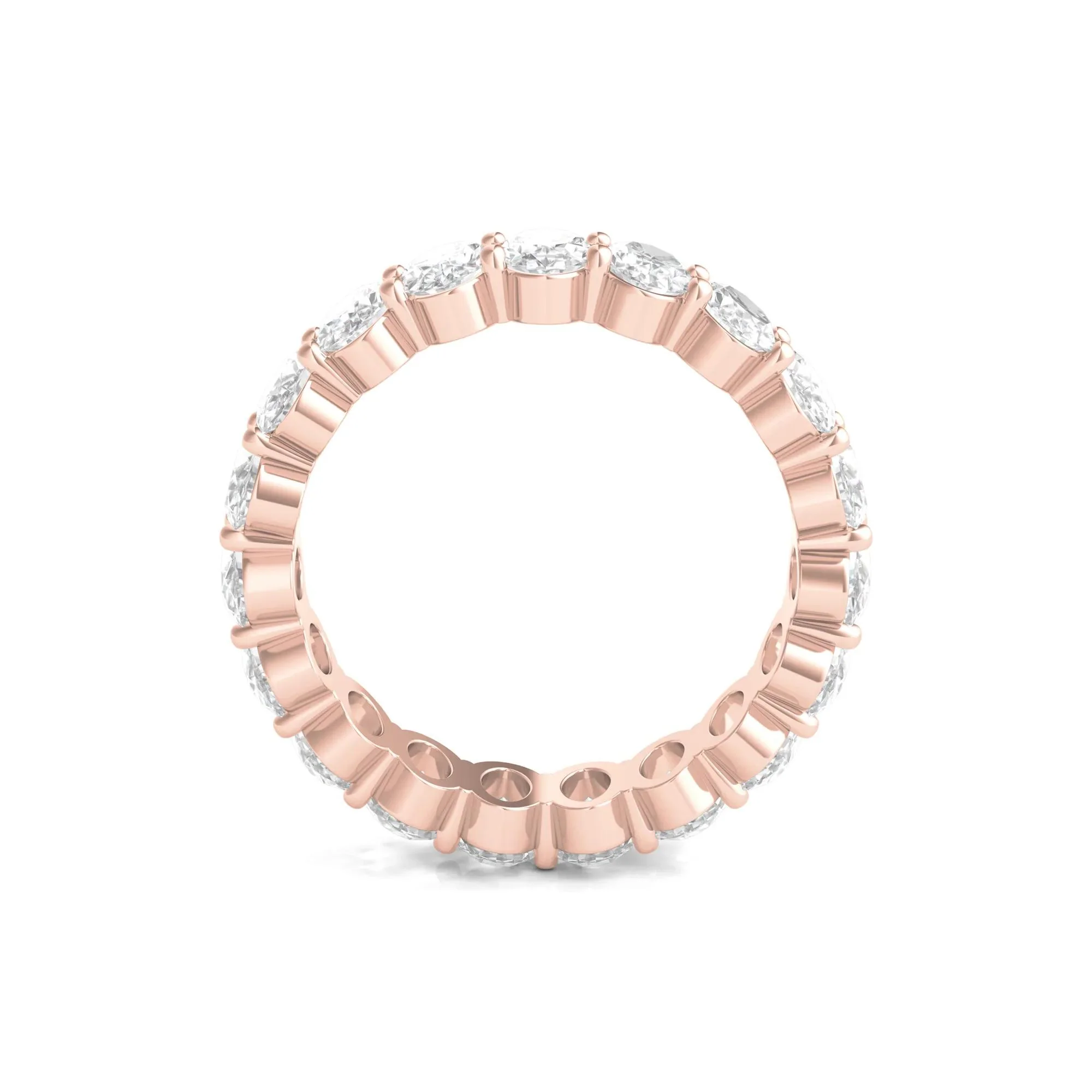 5 CT. Tw. Lab Grown Oval Diamond Eternity Band Ring 14K Rose Gold Size 6.5 4mm - Image 2