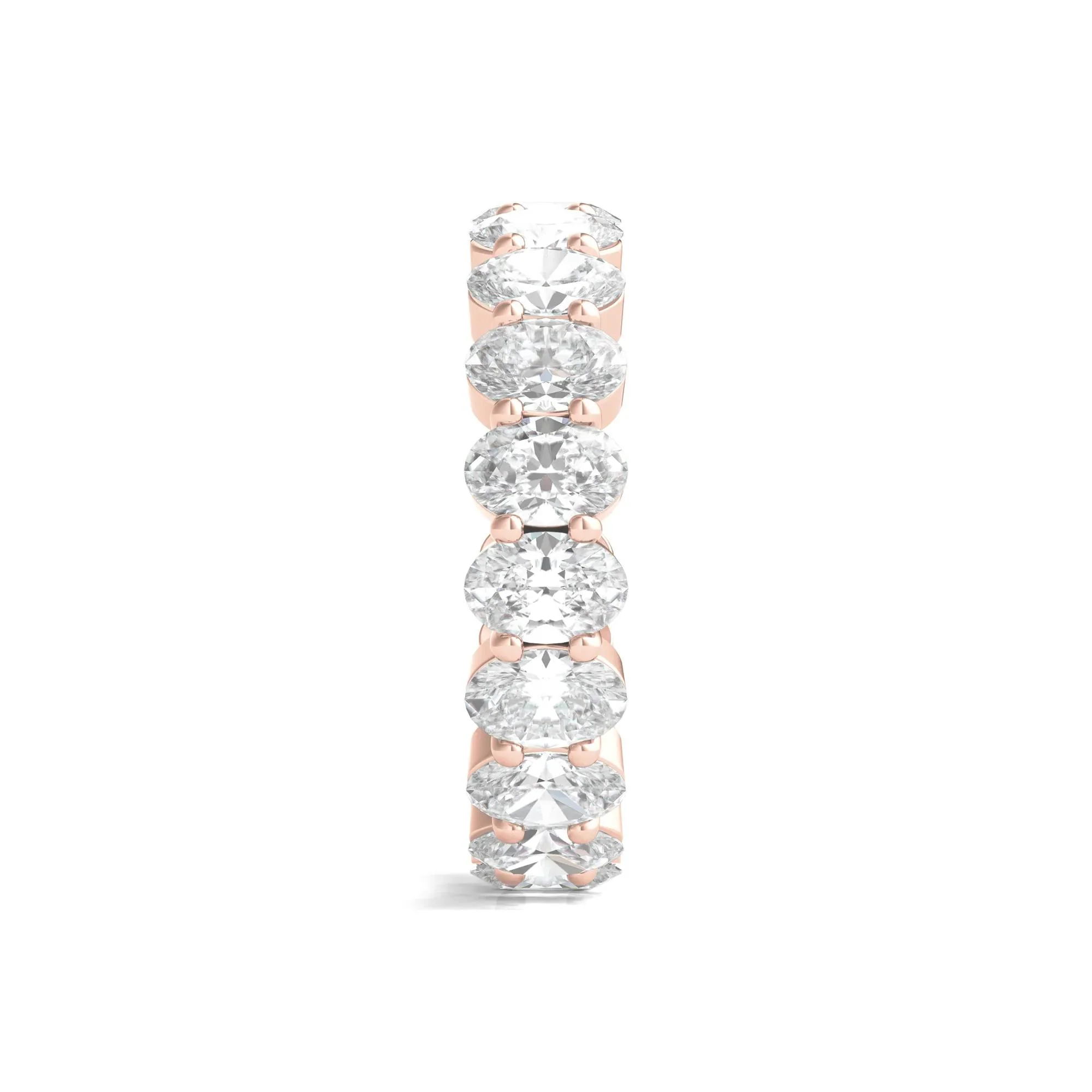 5 CT. Tw. Lab Grown Oval Diamond Eternity Band Ring 14K Rose Gold Size 7 4mm - Image 3