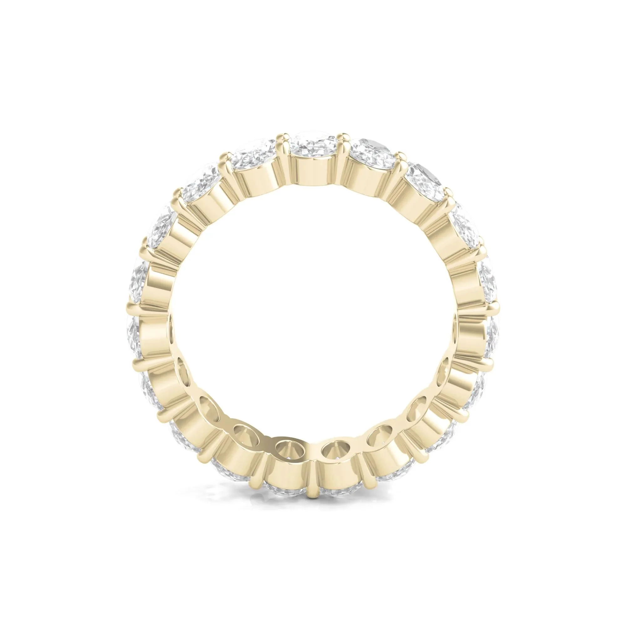 5 CT. Tw. Lab Grown Oval Diamond Eternity Band Ring 14K Yellow Gold Size 4 4mm - Image 2