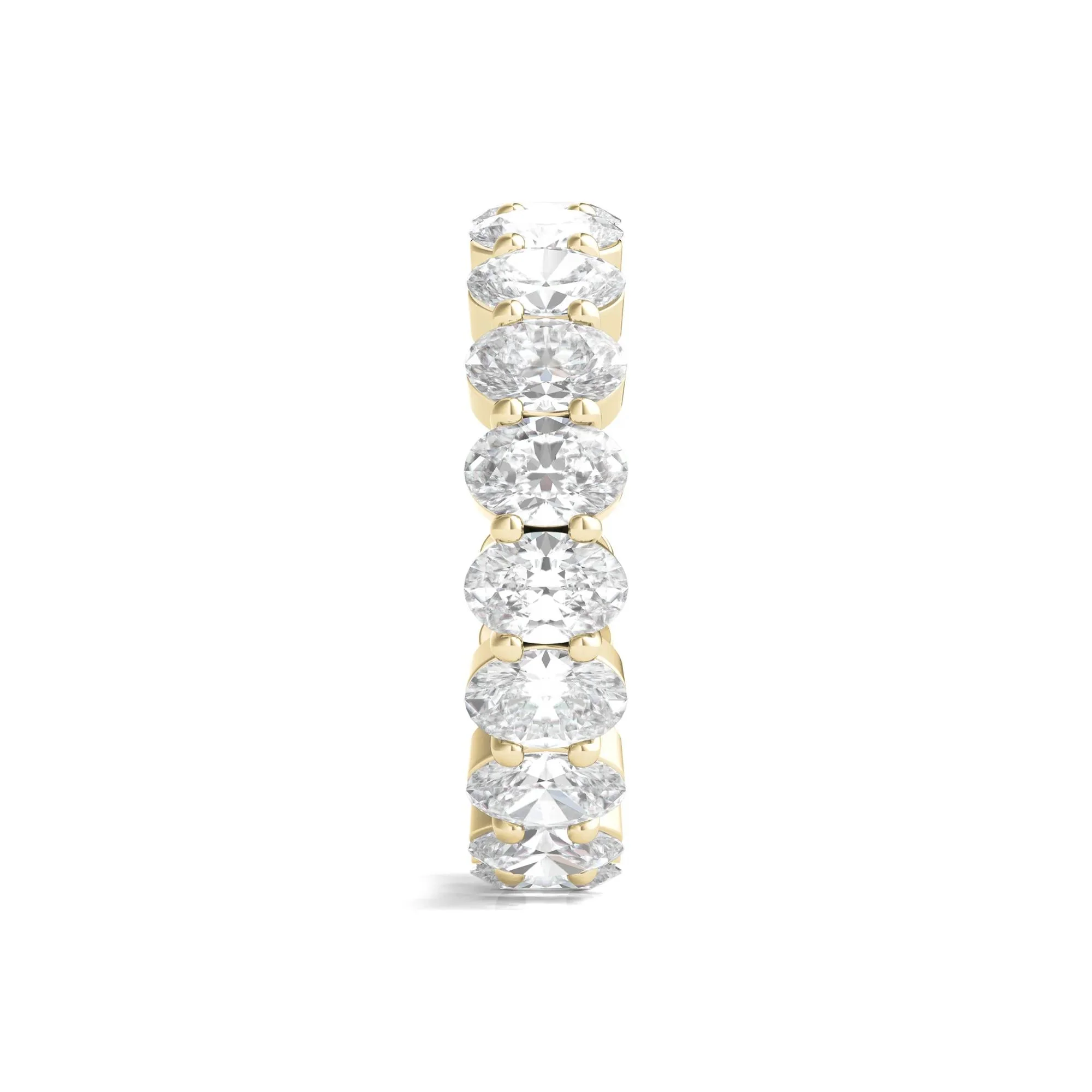 5 CT. Tw. Lab Grown Oval Diamond Eternity Band Ring 14K Yellow Gold Size 7 4mm - Image 3