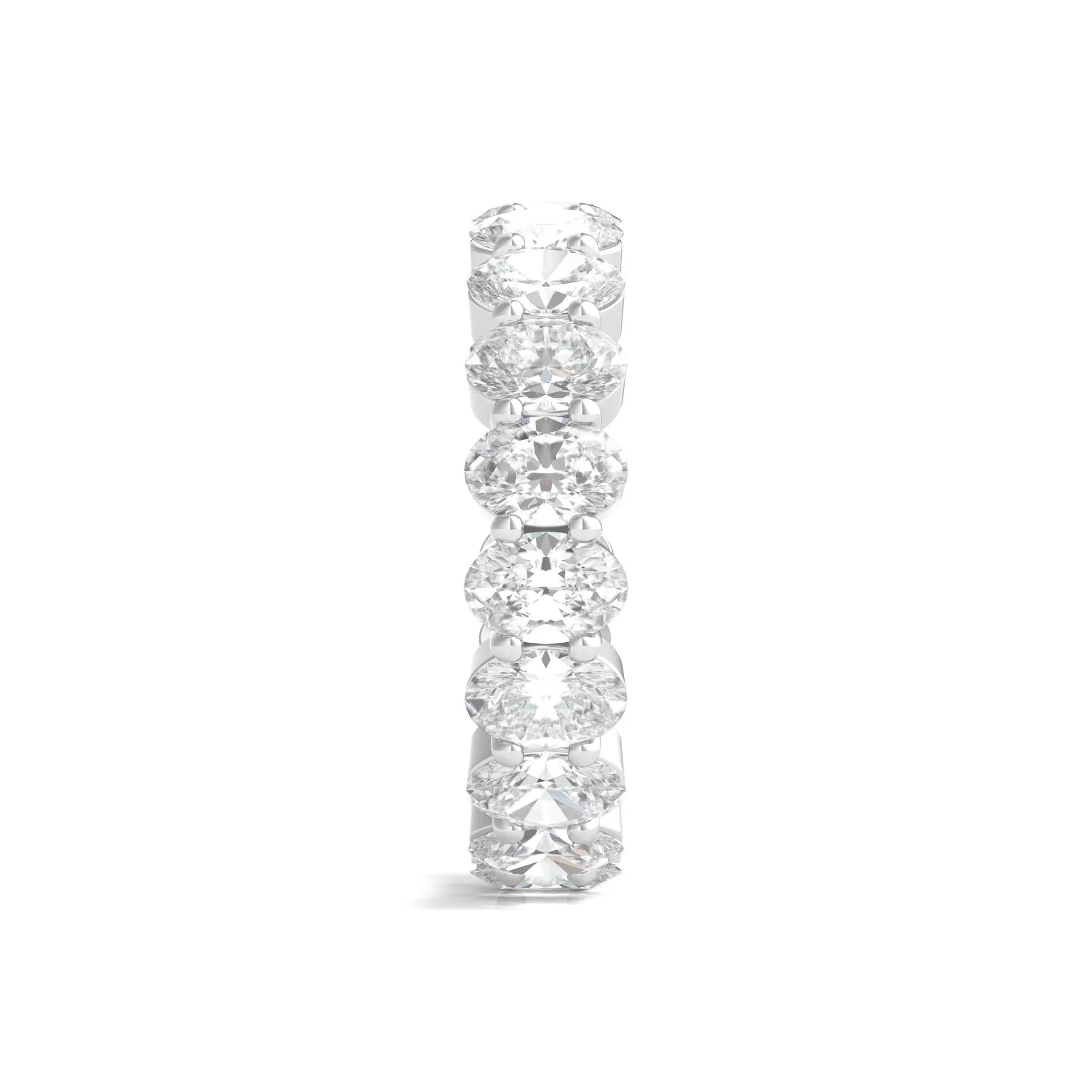 5 CT. Tw. Lab Grown Oval Diamond Eternity Band Ring Platinum White Size 5 4mm - Image 3