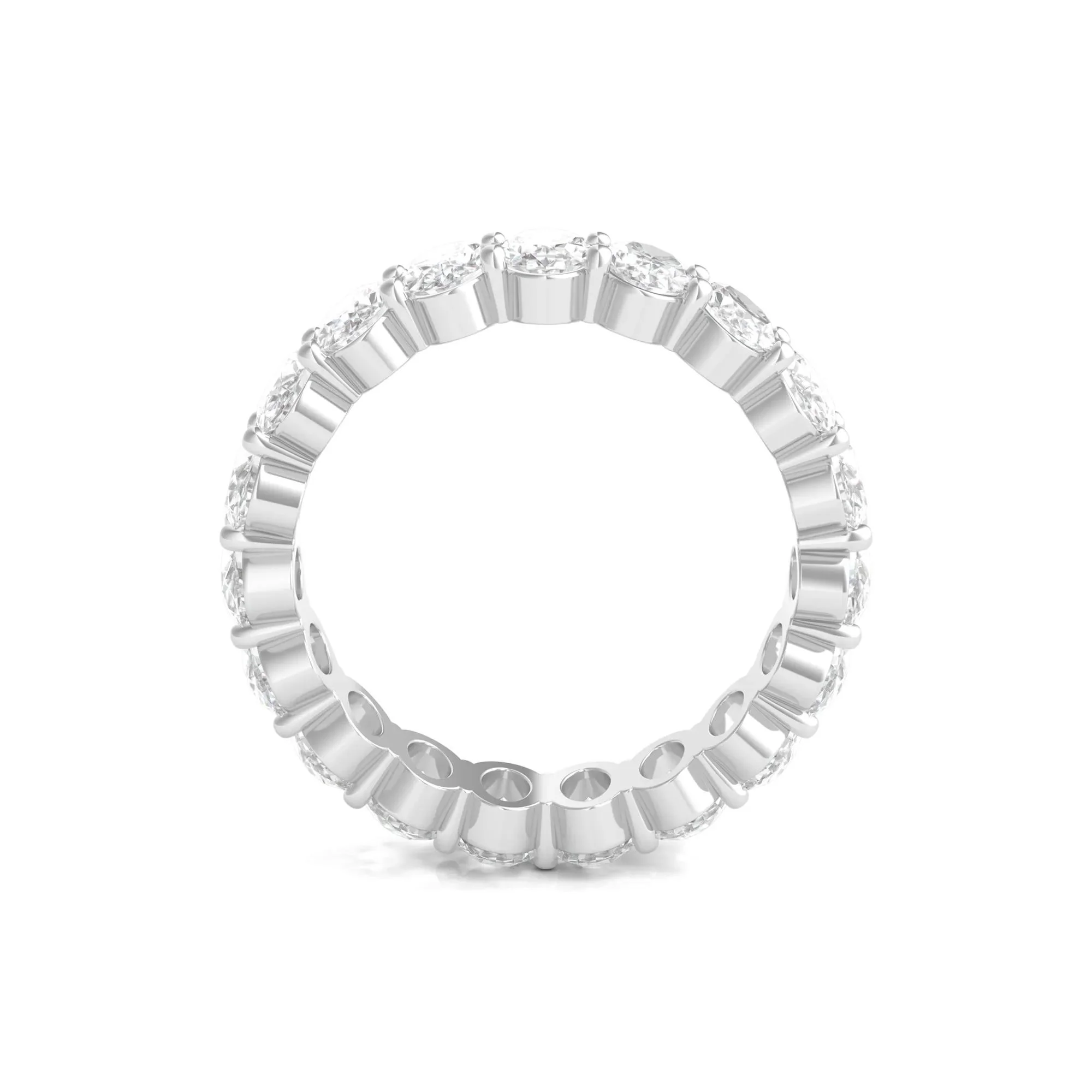 5 CT. Tw. Lab Grown Oval Diamond Eternity Band Ring Platinum White Size 7.5 4mm - Image 2
