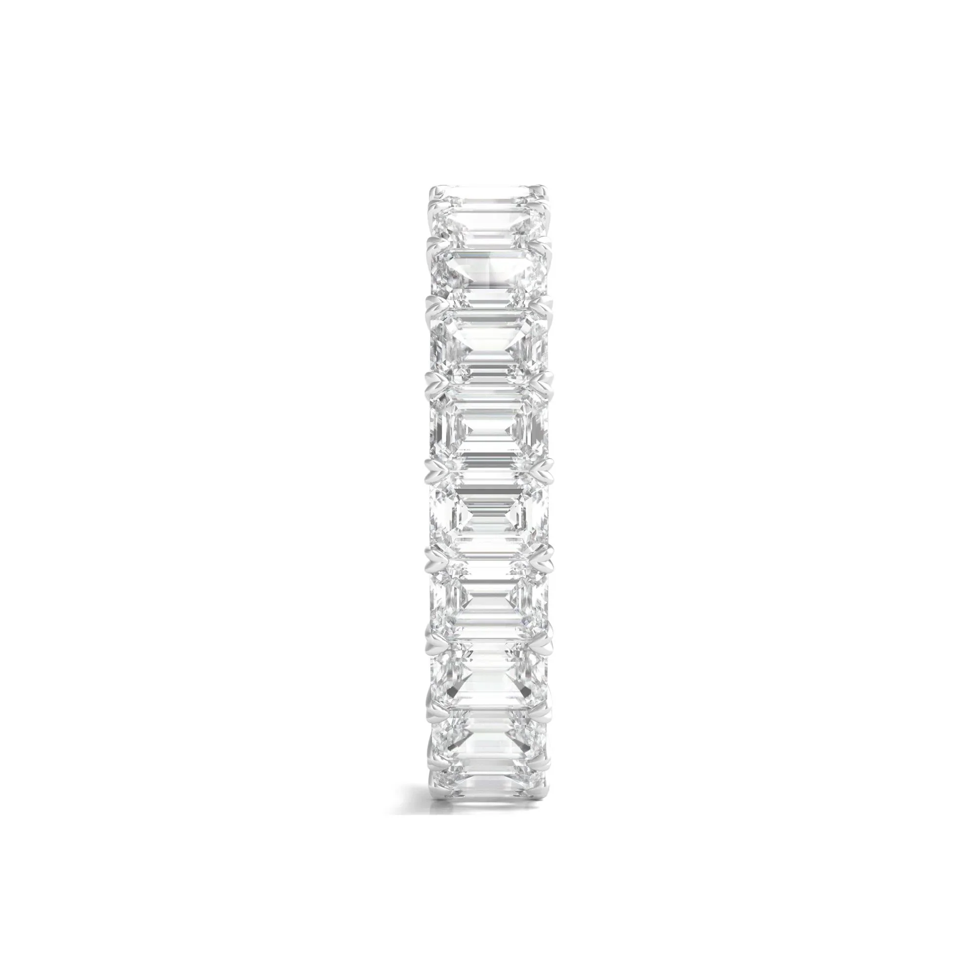 4 CT. Tw. Lab Grown Emerald-Cut Diamond Eternity Band Ring Platinum White Size 7 4mm - Image 3