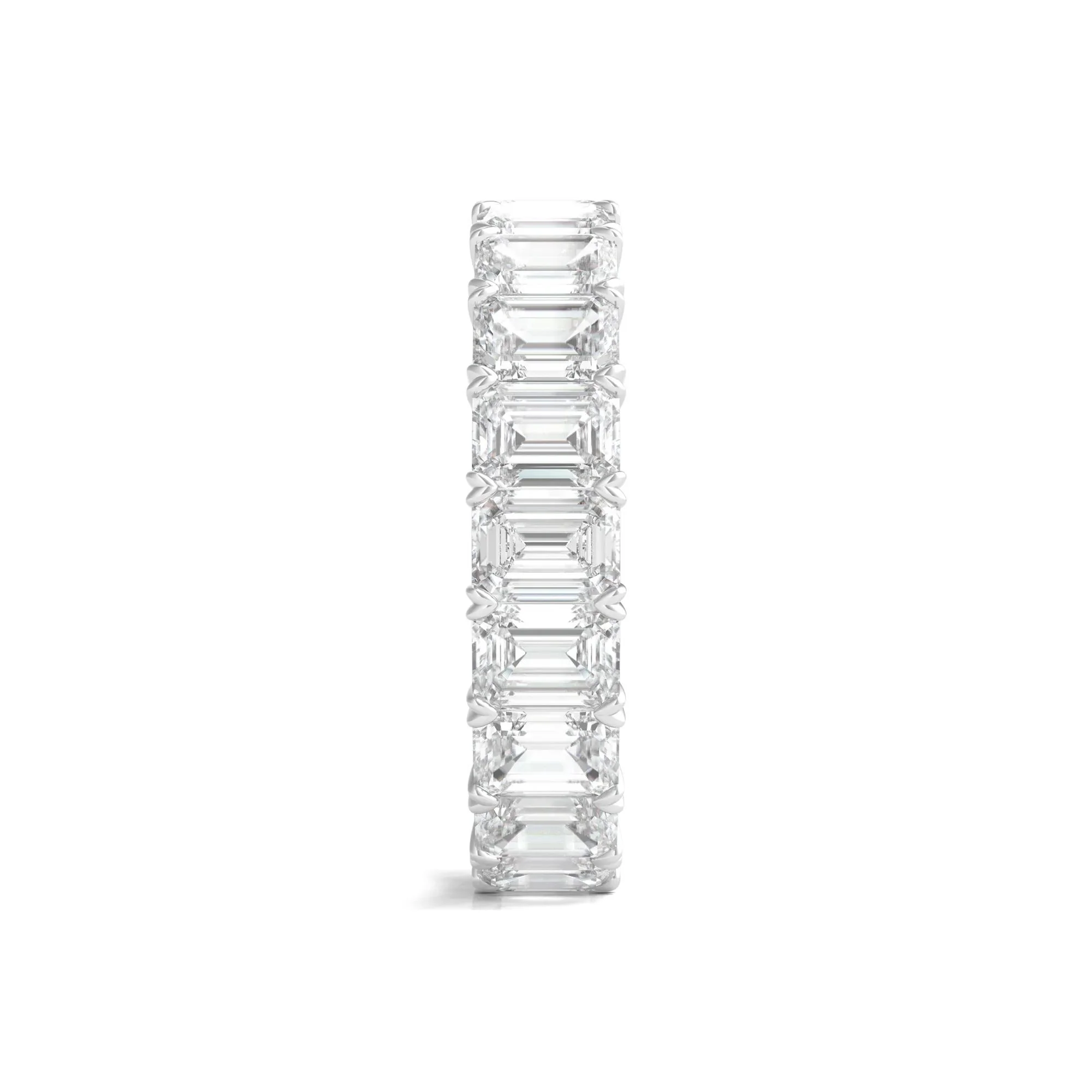 5 CT. Tw. Lab Grown Emerald-Cut Diamond Eternity Band Ring Platinum White Size 4.5 4mm - Image 3