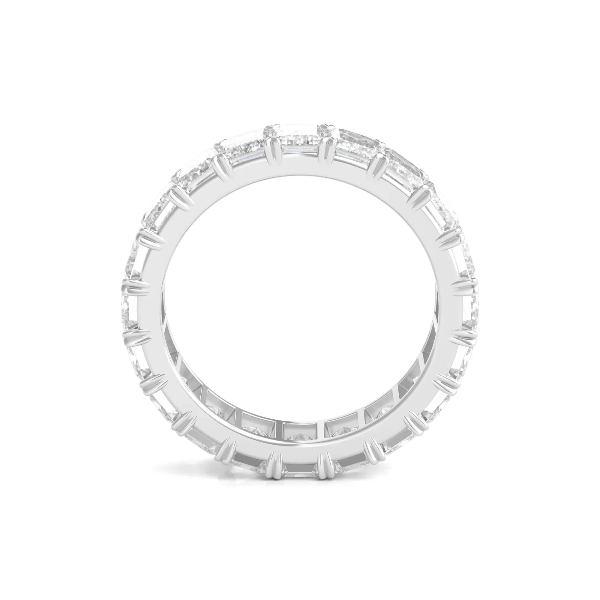 5 CT. Tw. Lab Grown Emerald-Cut Diamond Eternity Band Ring Platinum White Size 7 4mm - Image 2