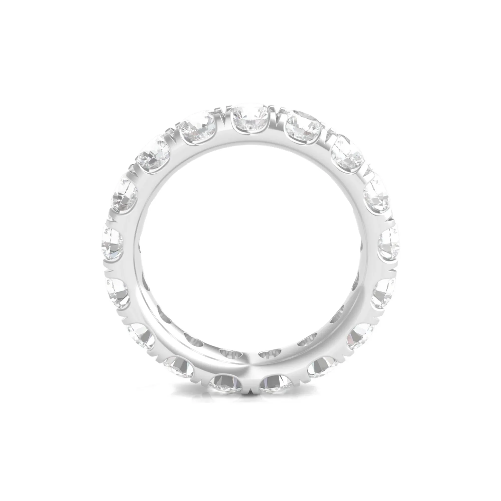 4 CT. Tw. Lab Grown Round Diamond Eternity Band Ring Platinum Round Brilliant Cut White Size 8.5 2mm - Image 2