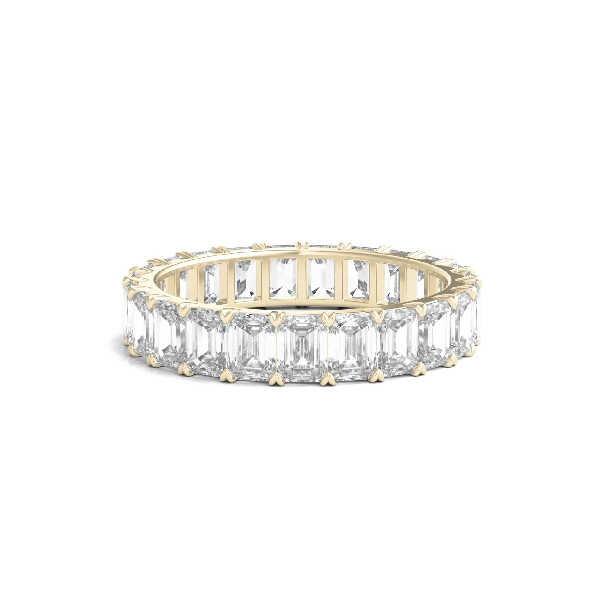 4 CT. Tw. Lab Grown Emerald-Cut Diamond Eternity Band Ring 14K Yellow Gold Size 5.5 4mm