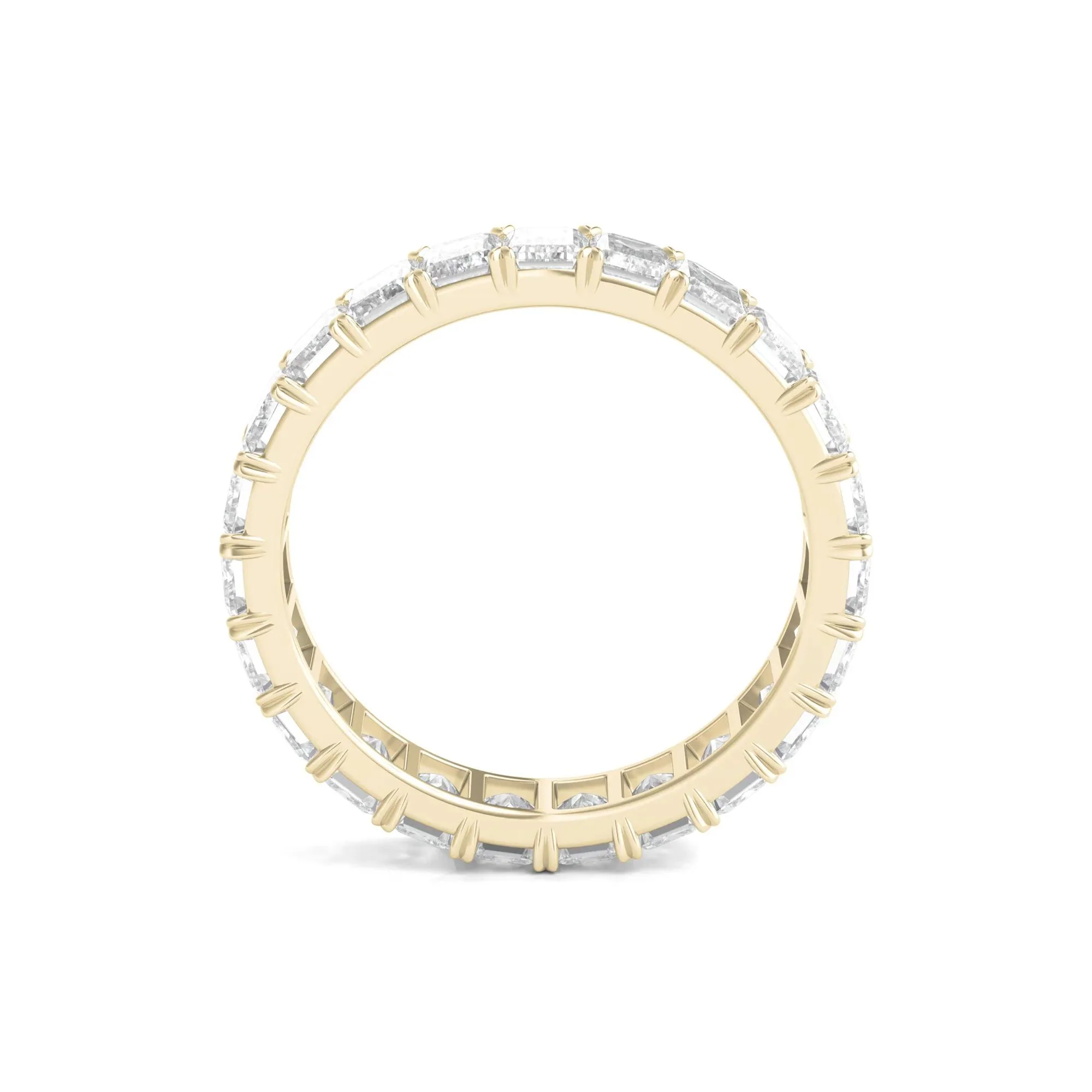 4 CT. Tw. Lab Grown Emerald-Cut Diamond Eternity Band Ring 14K Yellow Gold Size 5.5 4mm - Image 2