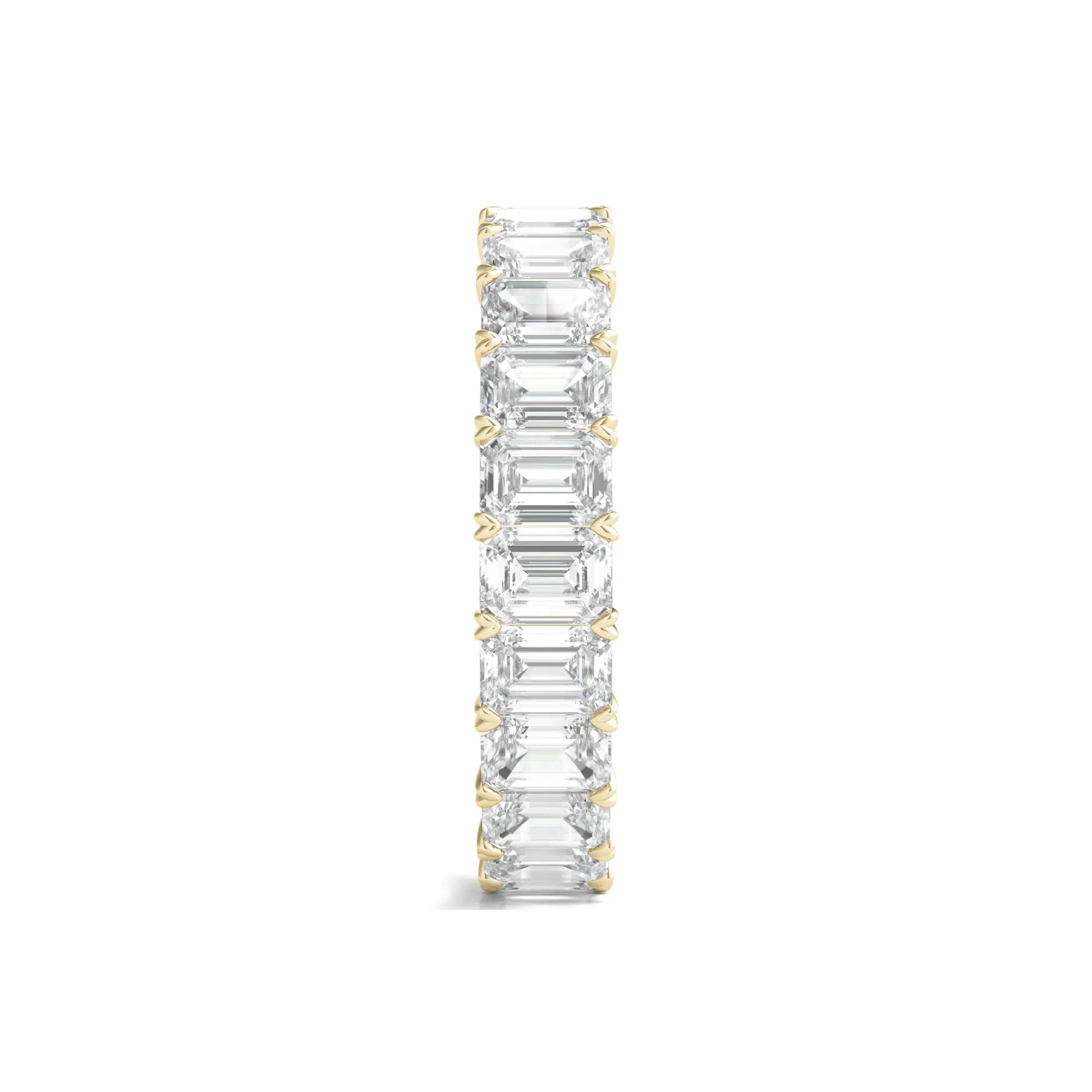 4 CT. Tw. Lab Grown Emerald-Cut Diamond Eternity Band Ring 14K Yellow Gold Size 9 4mm - Image 3