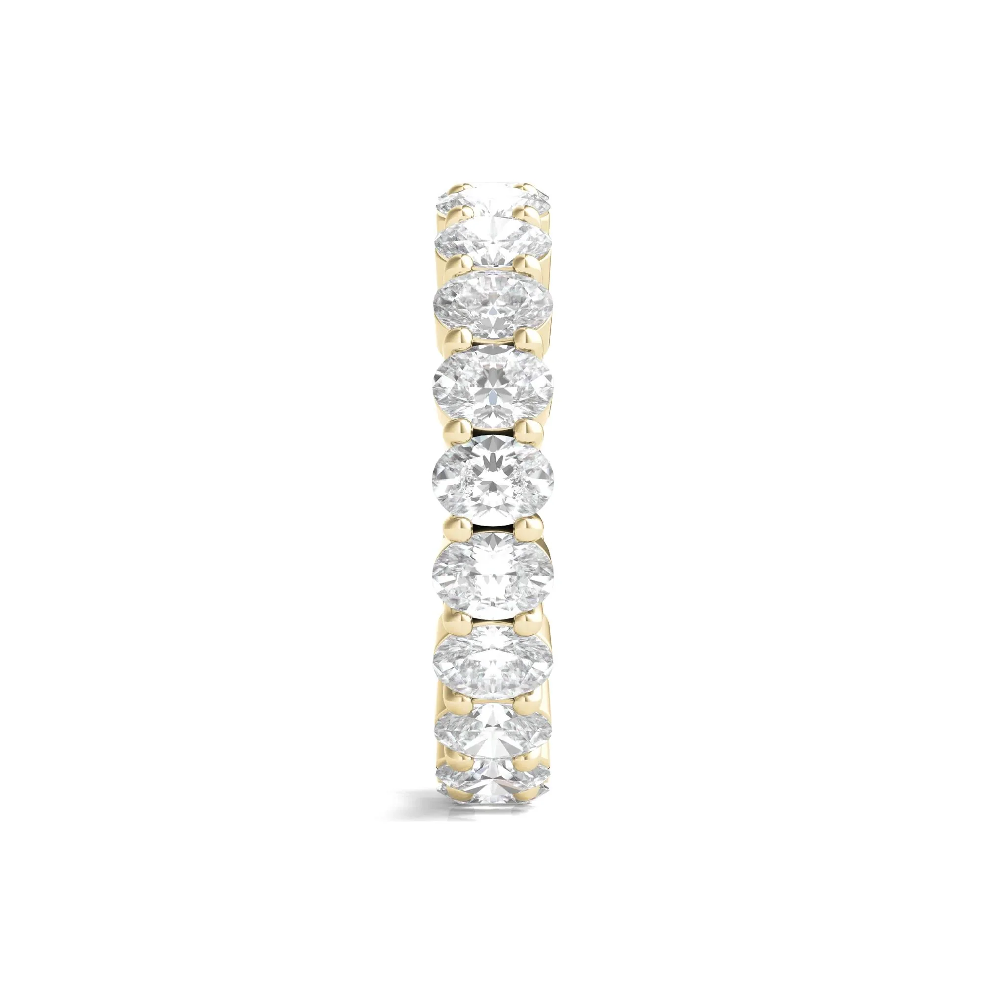 3 CT. Tw. Oval-Shaped Diamond Wedding Band Ring with Eternity Setting 14K Yellow Gold Size 9 3mm - Image 3