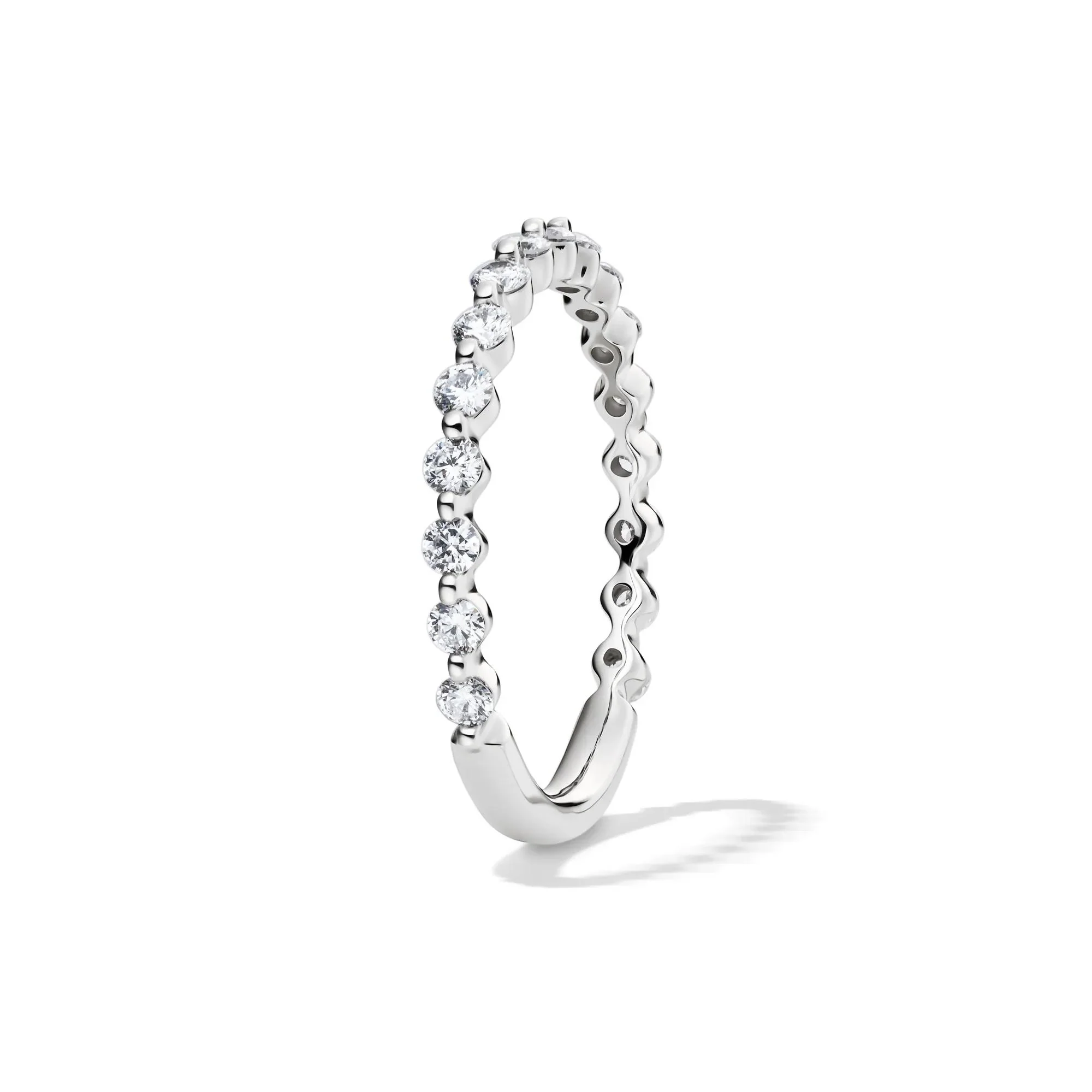 1/2 CT. Tw. Lab Grown Diamond Wedding Band Ring 14K White Gold Round Brilliant Cut Size 7 2mm - Image 3