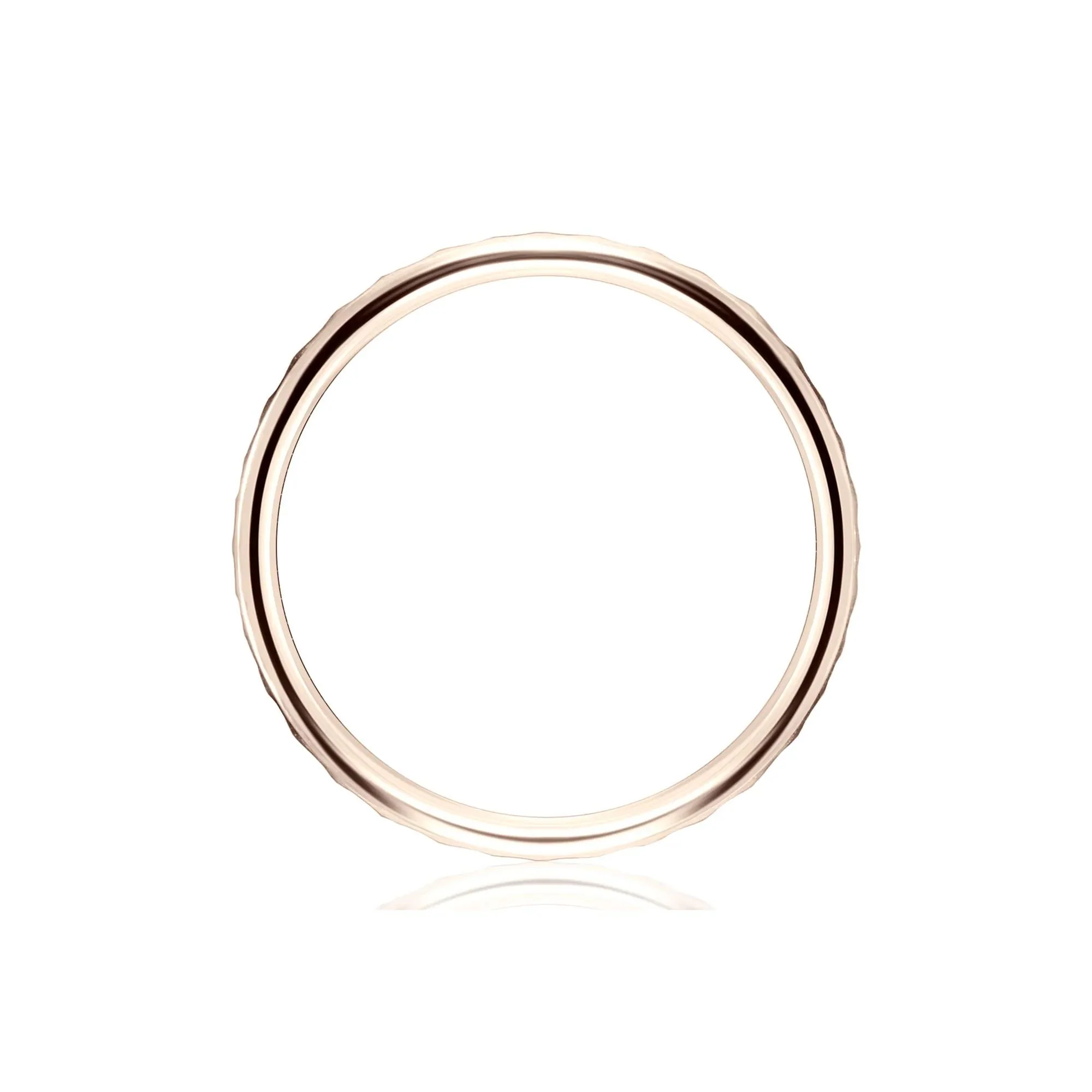 Hammered Band Ring 14K Rose Gold Size 7.5 2mm - Image 2