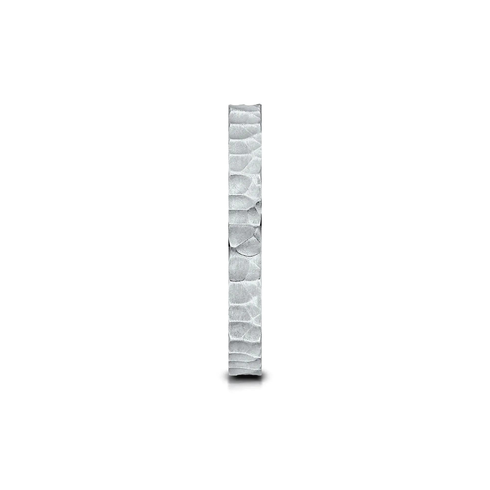 Hammered Band Ring 14K White Gold Size 8 2mm - Image 3