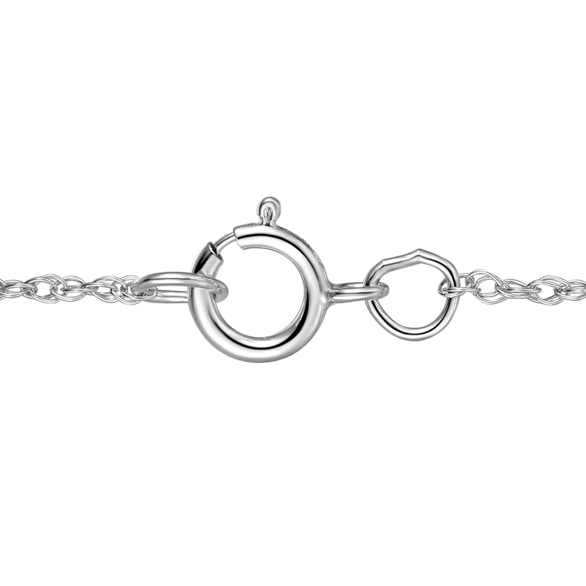 Citrine Cross Pendant Necklace .925 Sterling Silver White Size 18" - Image 3