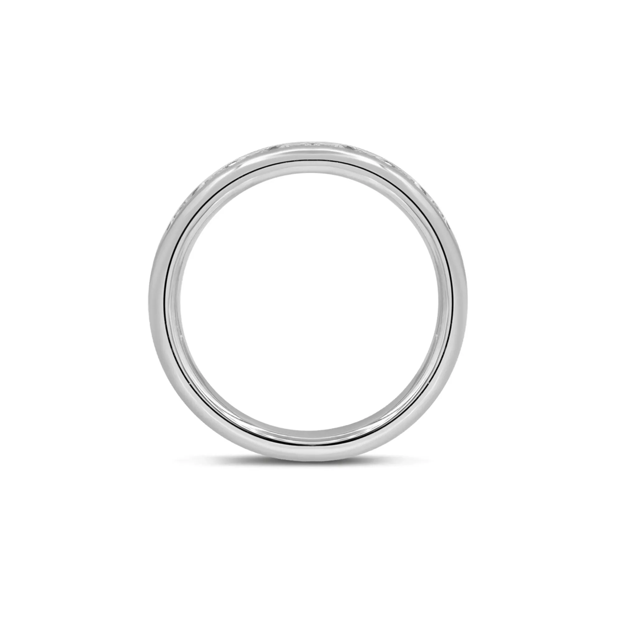 1 CT. Tw. Lab Grown Diamond Channel-Set Wedding Band Ring 14K White Gold Round Brilliant Cut Size 9 4mm - Image 2