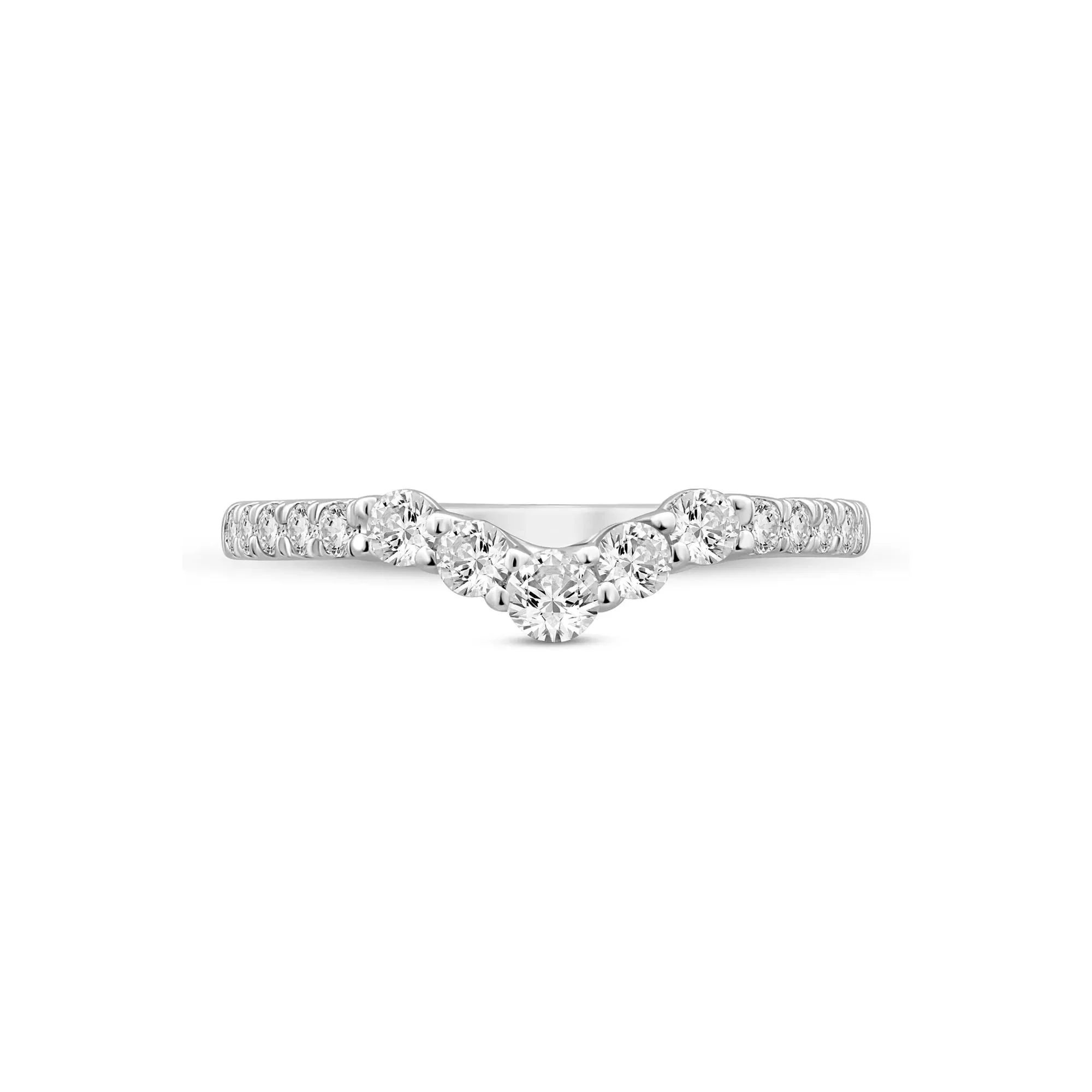 1/2 CT. Tw. Lab Grown Diamond Contour Band Ring 14K White Gold Size 6 1mm