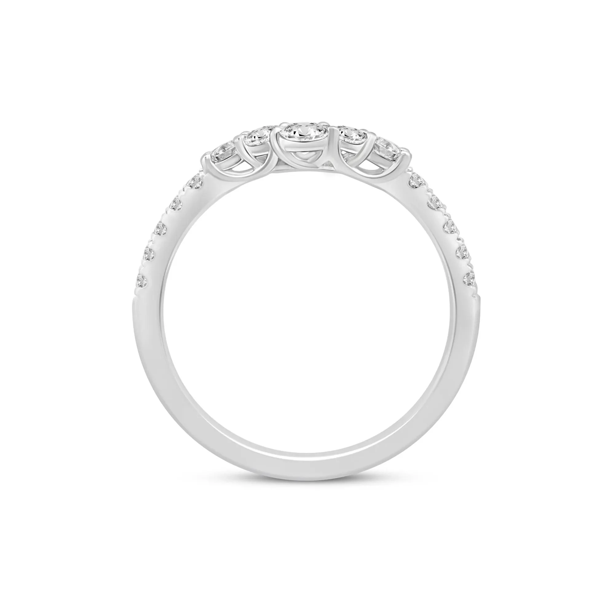 1/2 CT. Tw. Lab Grown Diamond Contour Band Ring 14K White Gold Size 8 1mm - Image 2