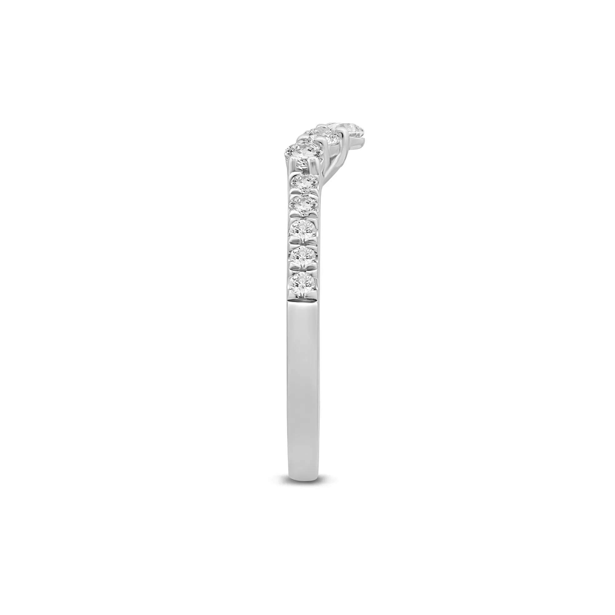 1/2 CT. Tw. Lab Grown Diamond Contour Band Ring 14K White Gold Size 9 1mm - Image 3