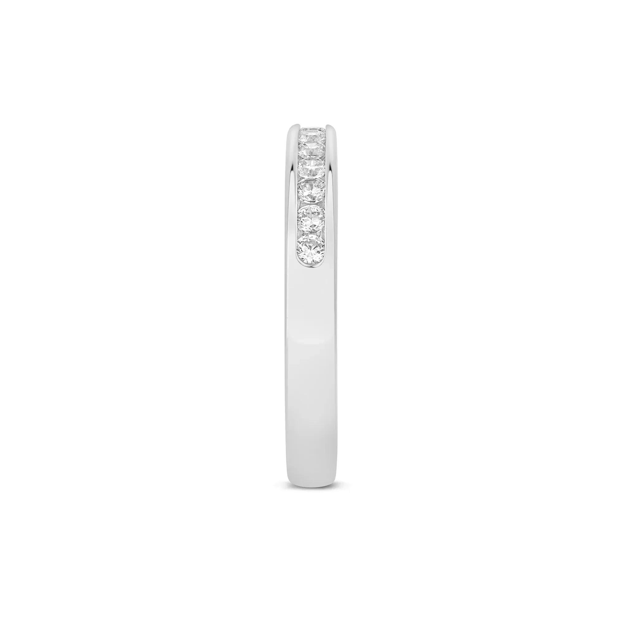 1/3 CT. Tw. Lab Grown Diamond Channel-Set Wedding Band Ring 14K White Gold Round Brilliant Cut Size 6.5 3mm - Image 3
