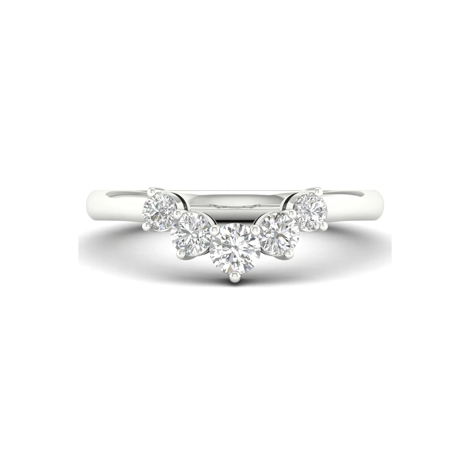 1/2 CT. Tw. Lab Grown Diamond Contour Band Ring 14K White Gold Size 8.5