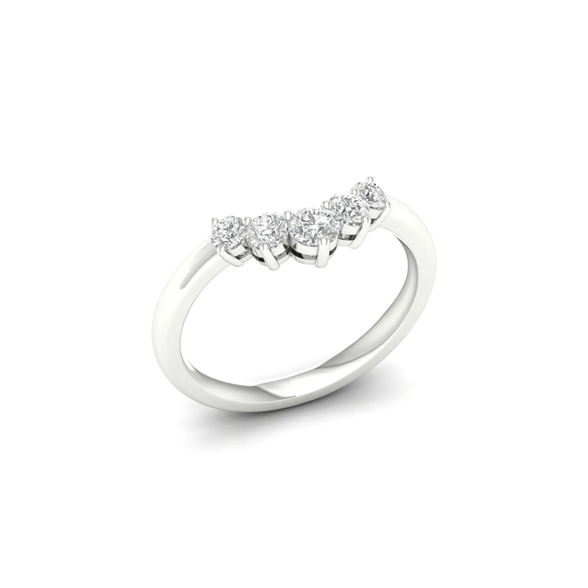 1/2 CT. Tw. Lab Grown Diamond Contour Band Ring 14K White Gold Size 8.5 - Image 4