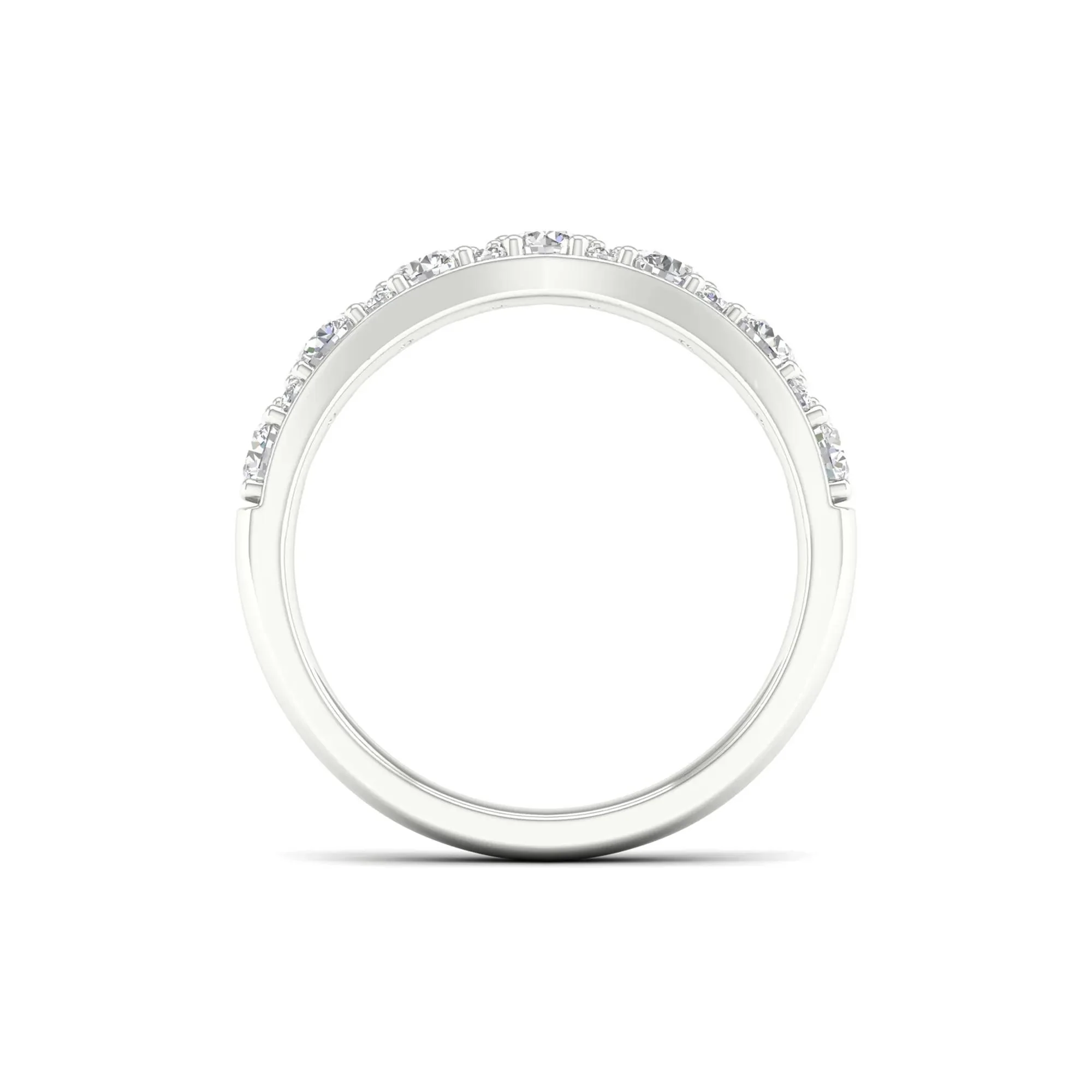 3/4 CT. Tw. Lab Grown Diamond Contour Band Ring 14K White Gold Size 7.5 - Image 2
