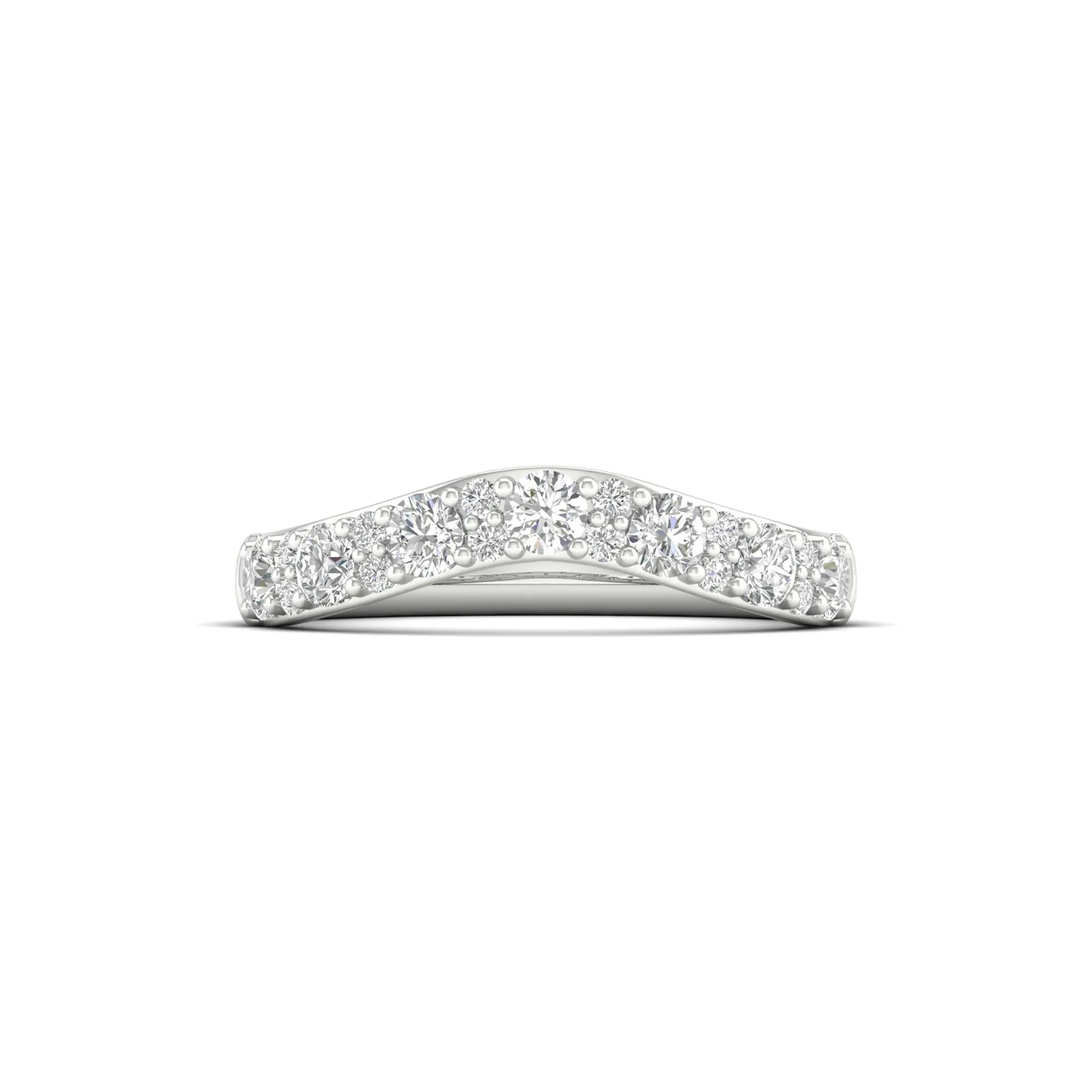 3/4 CT. Tw. Lab Grown Diamond Contour Band Ring 14K White Gold Size 8