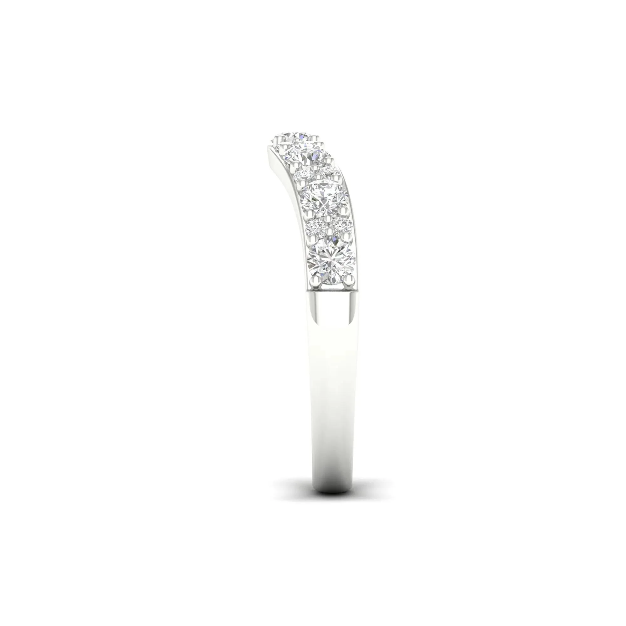 3/4 CT. Tw. Lab Grown Diamond Contour Band Ring 14K White Gold Size 8 - Image 3