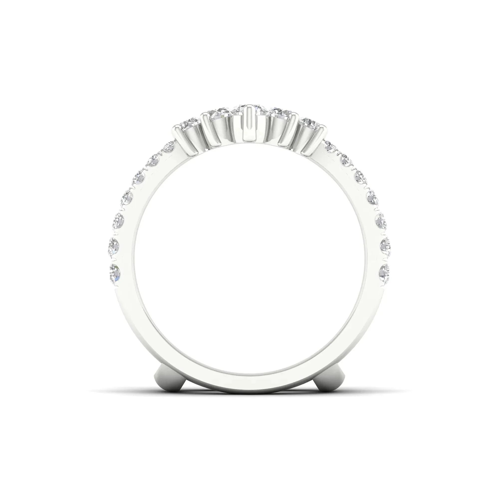 1 CT. Tw. Lab Grown Diamond Ring Enhancer 14K White Gold Size 9 - Image 2