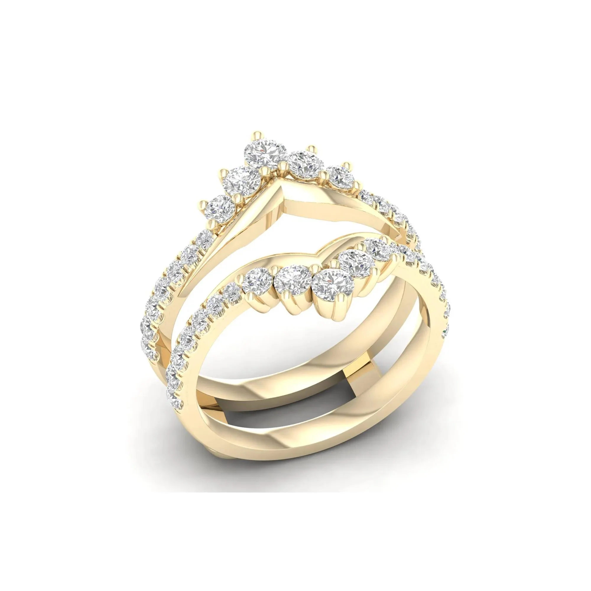 1 CT. Tw. Lab Grown Diamond Ring Enhancer 14K Yellow Gold Size 8.5 - Image 4