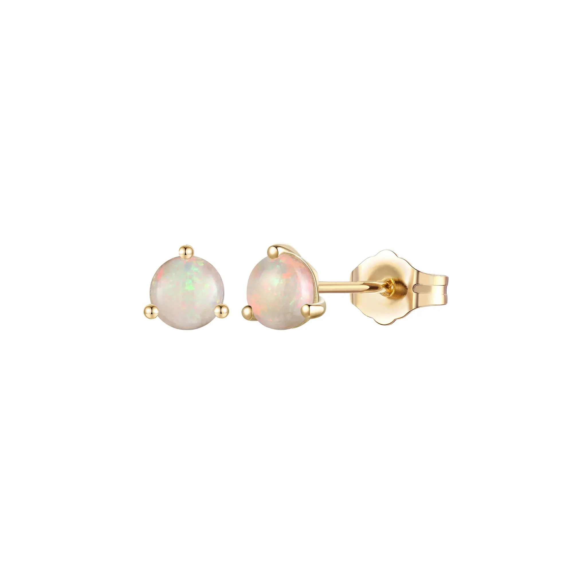 Opal Stud Earrings 10K Yellow Gold Size 5.00mm