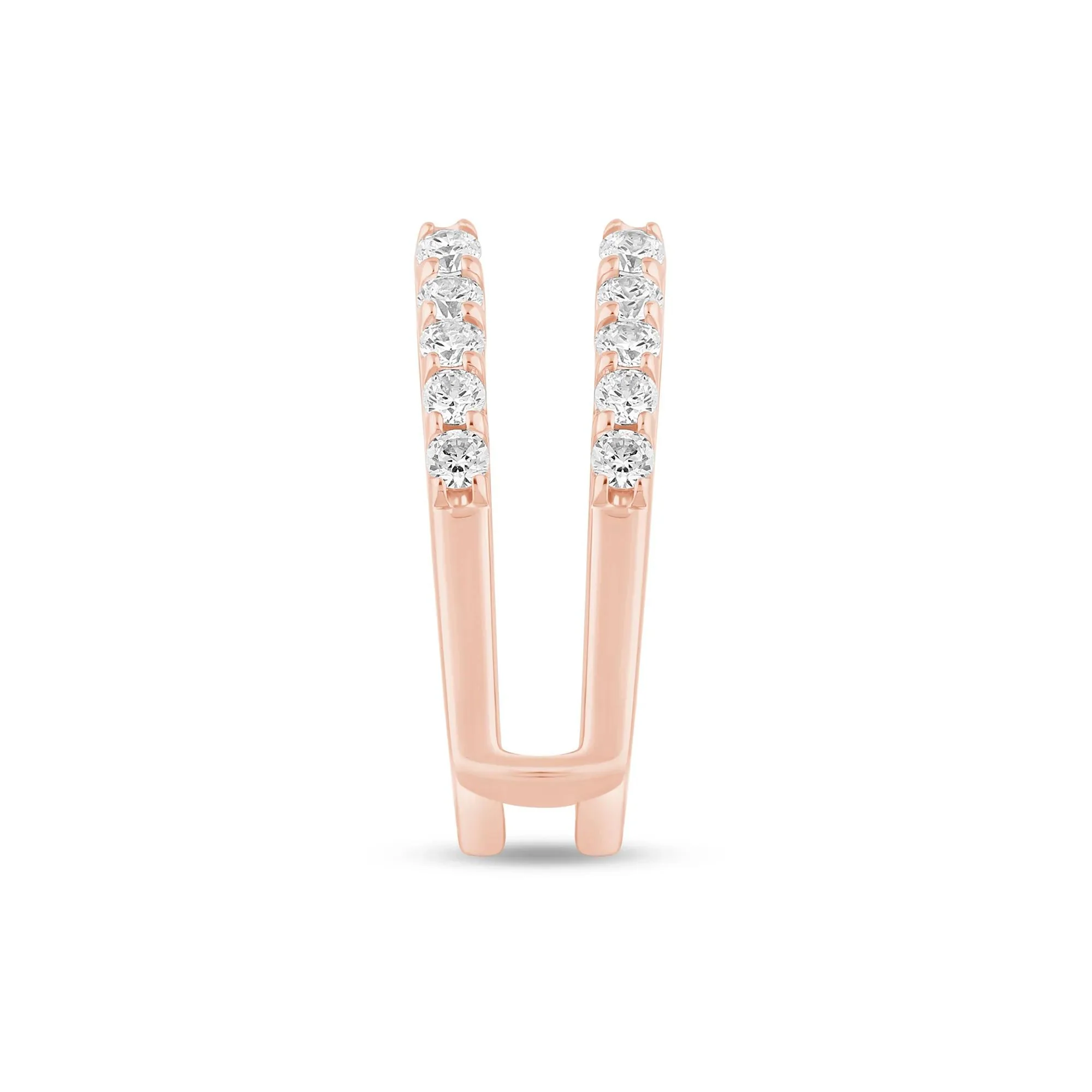 1 CT. Tw. Diamond Ring Insert 14K Rose Gold Round Brilliant Cut Size 5 5mm - Image 3