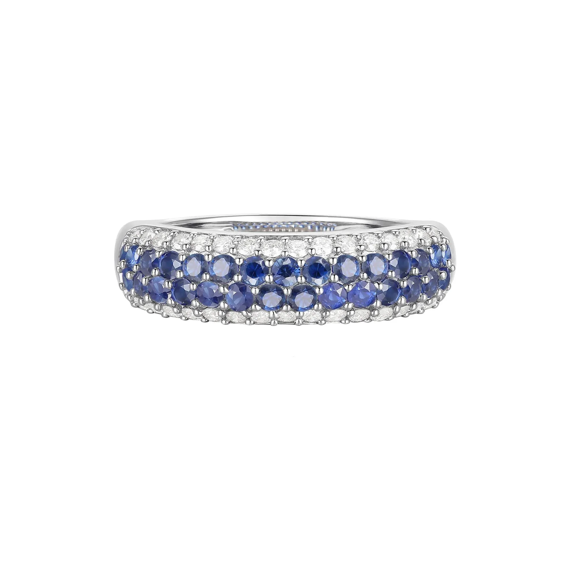 3/8 CT. Tw. Blue Sapphire and Diamond Ring 10K White Gold Size 6