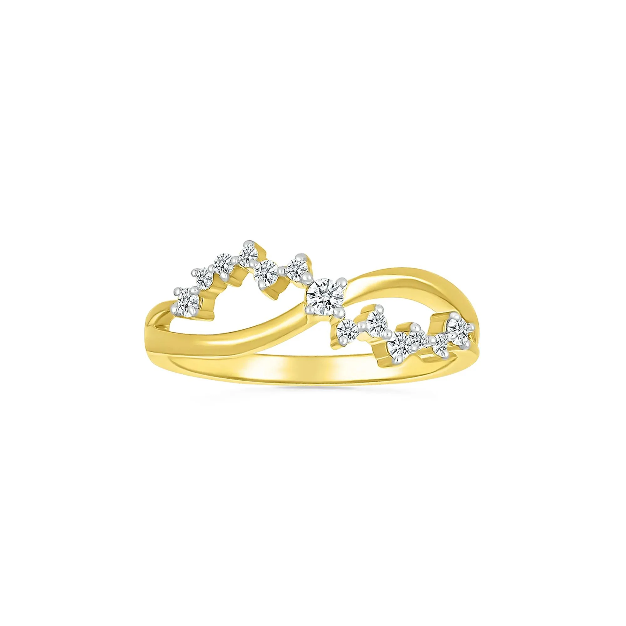 1/5 CT. Tw. Diamond Twist Ring 10K Yellow Gold Round Brilliant Cut Size 6 - Image 5
