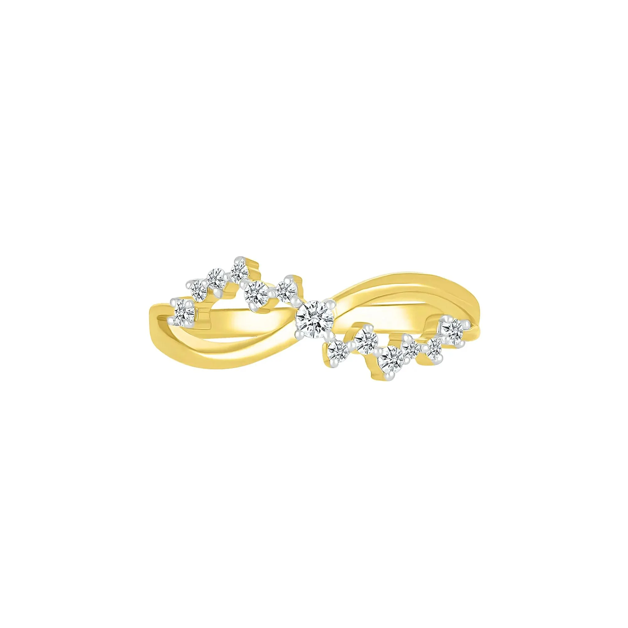 1/5 CT. Tw. Diamond Twist Ring 10K Yellow Gold Round Brilliant Cut Size 9
