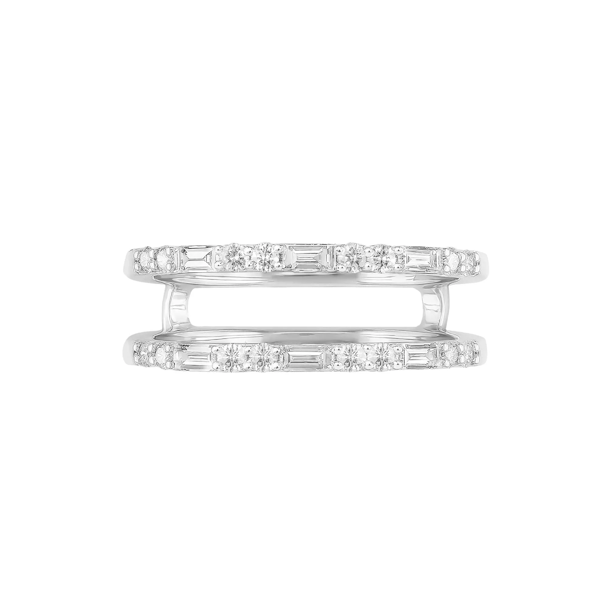 1/2 CT. Tw. Diamond Ring Insert 14K White Gold Round Brilliant Cut Size 8.5