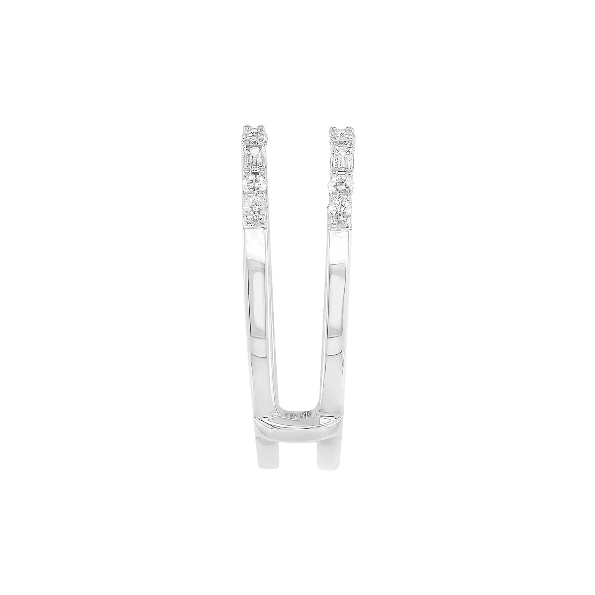 1/2 CT. Tw. Diamond Ring Insert 14K White Gold Round Brilliant Cut Size 8.5 - Image 2