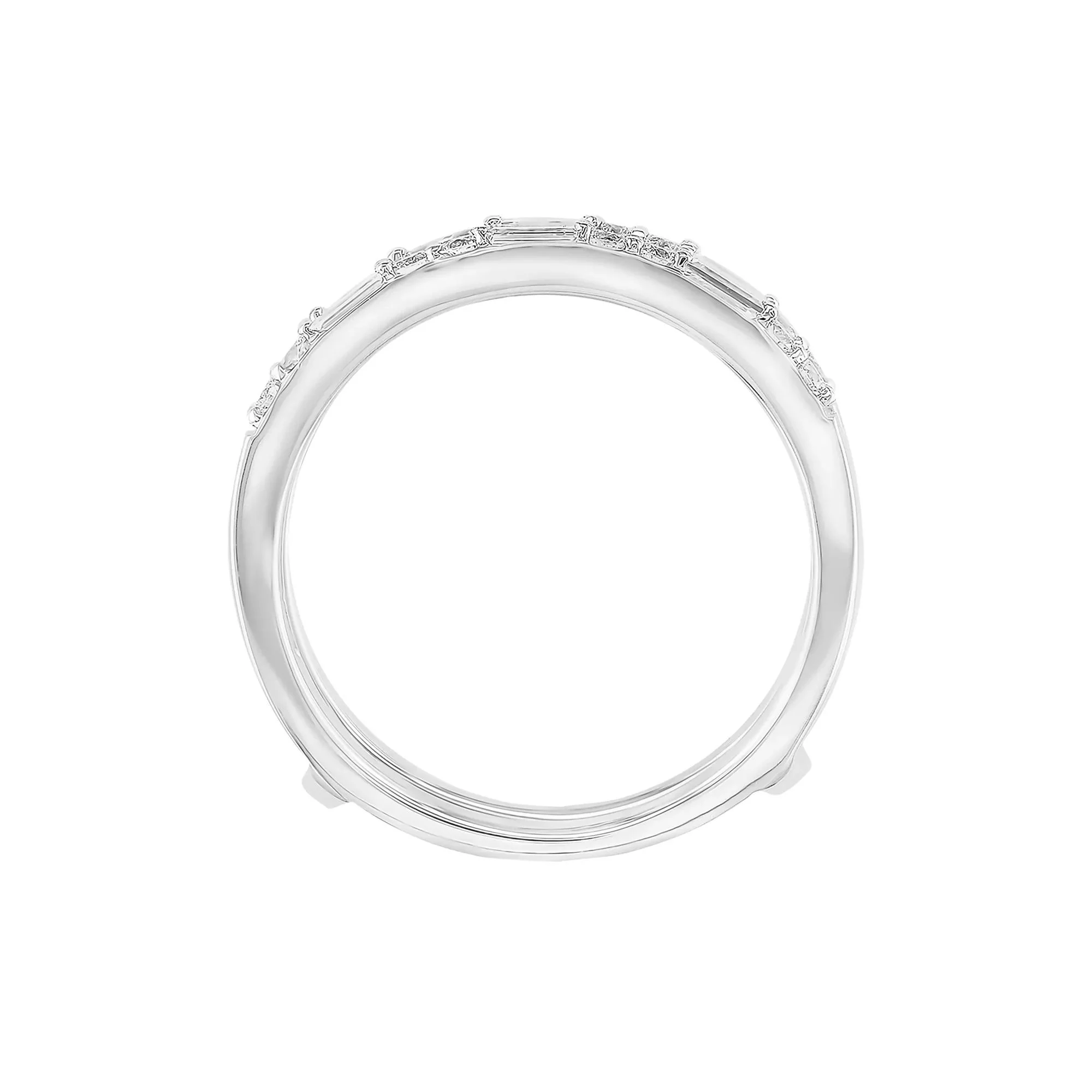 1/2 CT. Tw. Diamond Ring Insert 14K White Gold Round Brilliant Cut Size 9 - Image 3